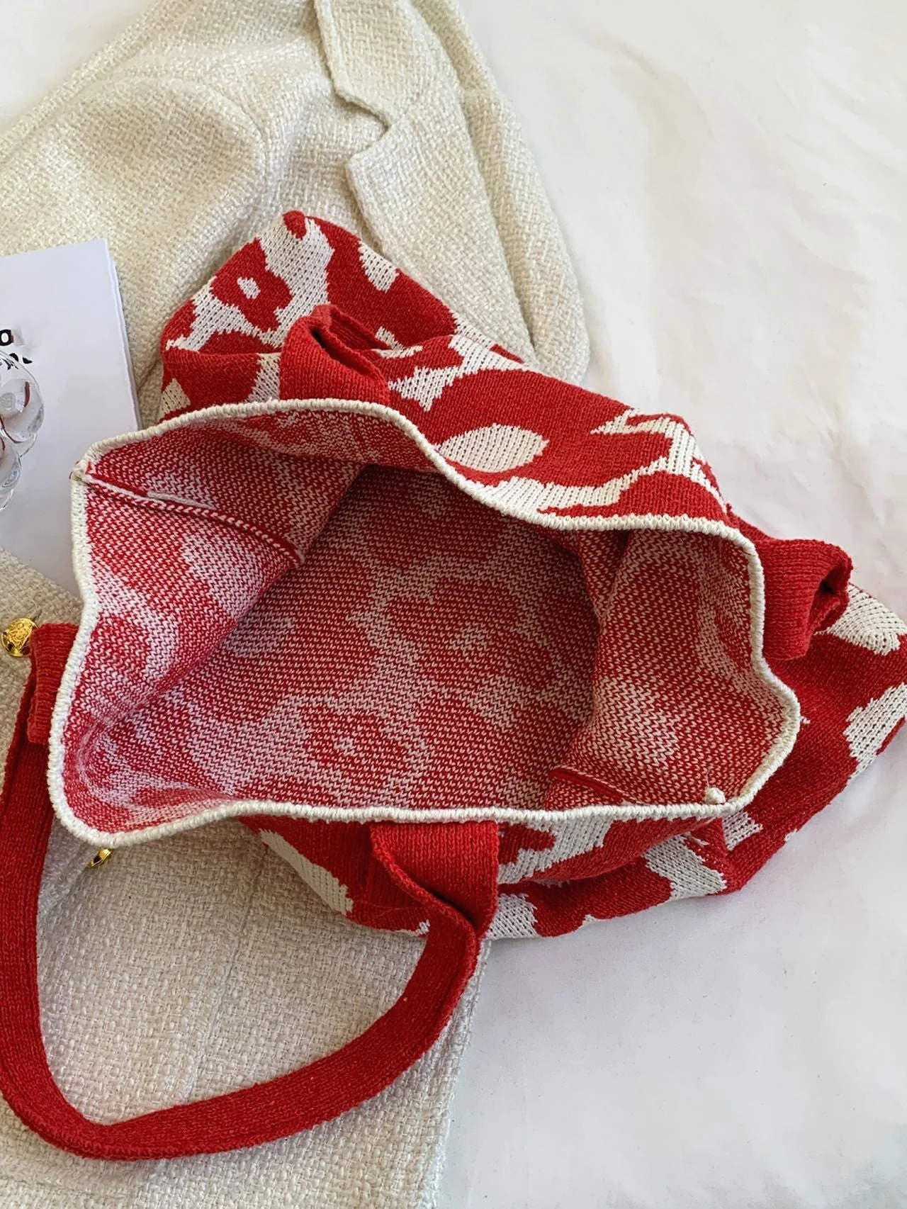 Bag For Love - Floral Graphic Large Capacity Crochet Bag  - Women Tote Bags