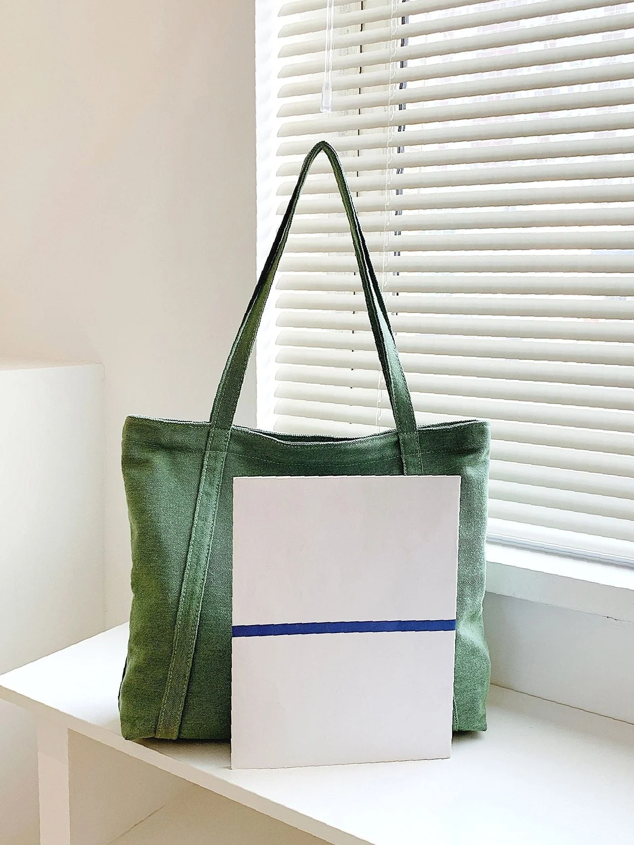 Bag For Love - Minimalist Denim Shoulder Tote Bag  - Women Tote Bags