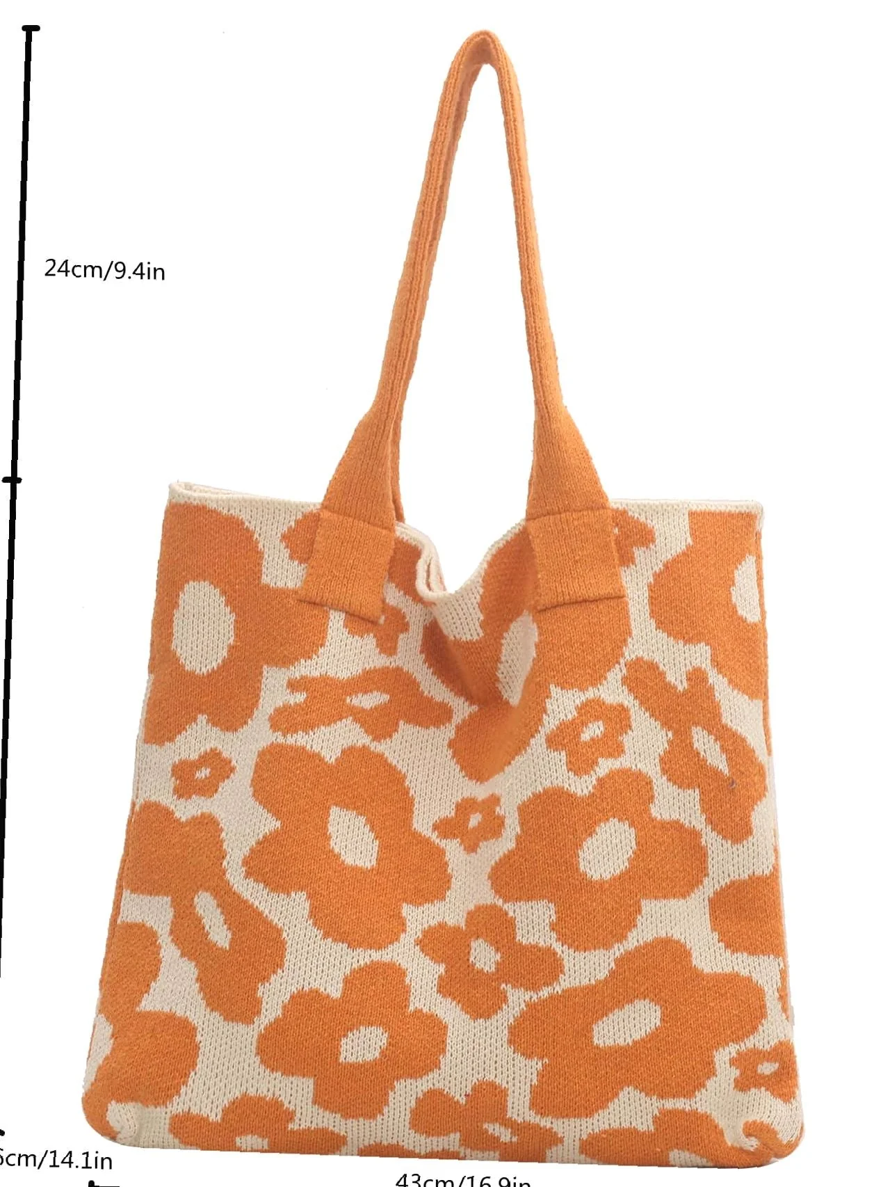 Bag For Love - Floral Graphic Large Capacity Crochet Bag  - Women Tote Bags
