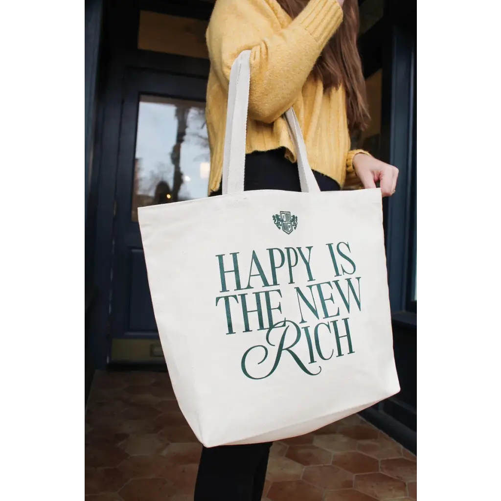 Happy Is the New Rich Extra Large Tote