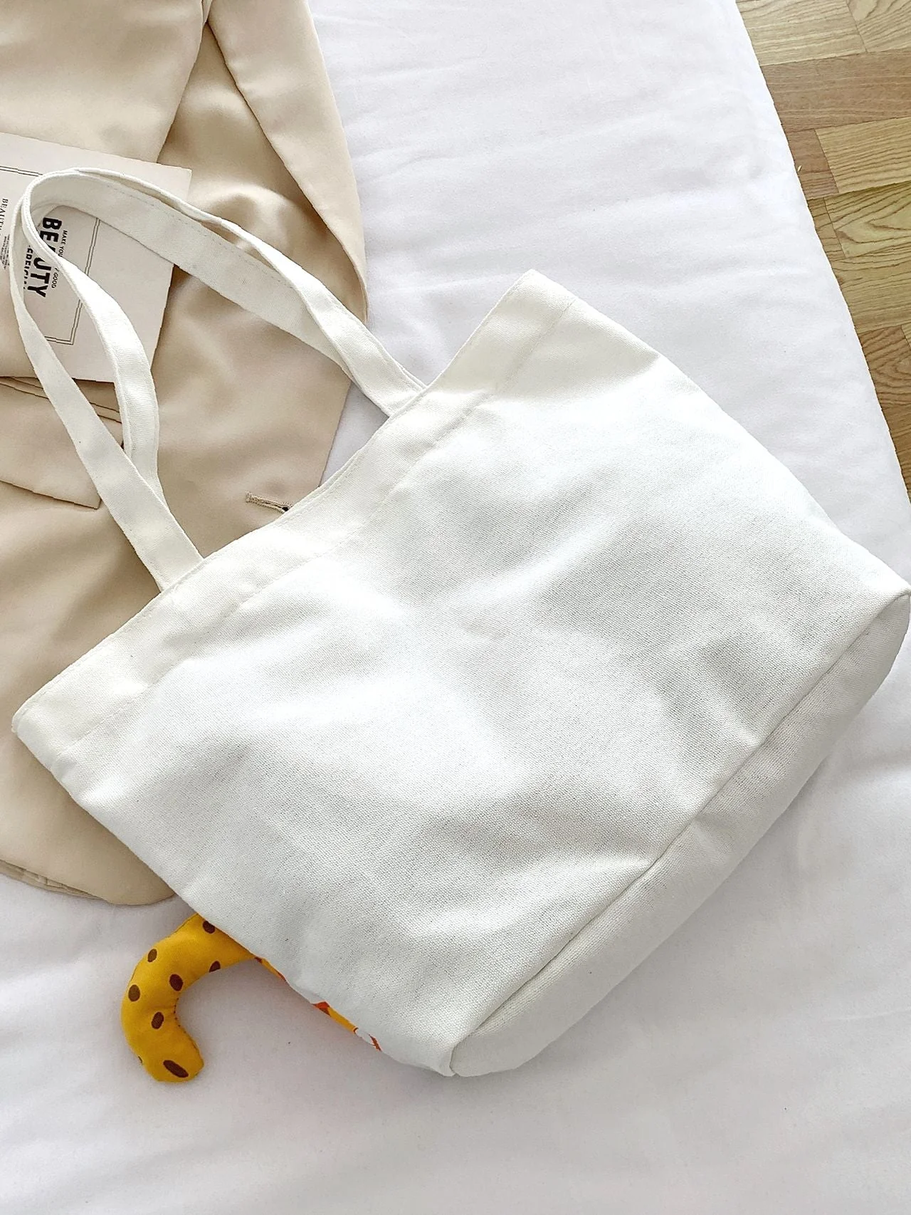 Bag For Love - Cartoon Graphic Zipper Shopper Bag  - Women Tote Bags