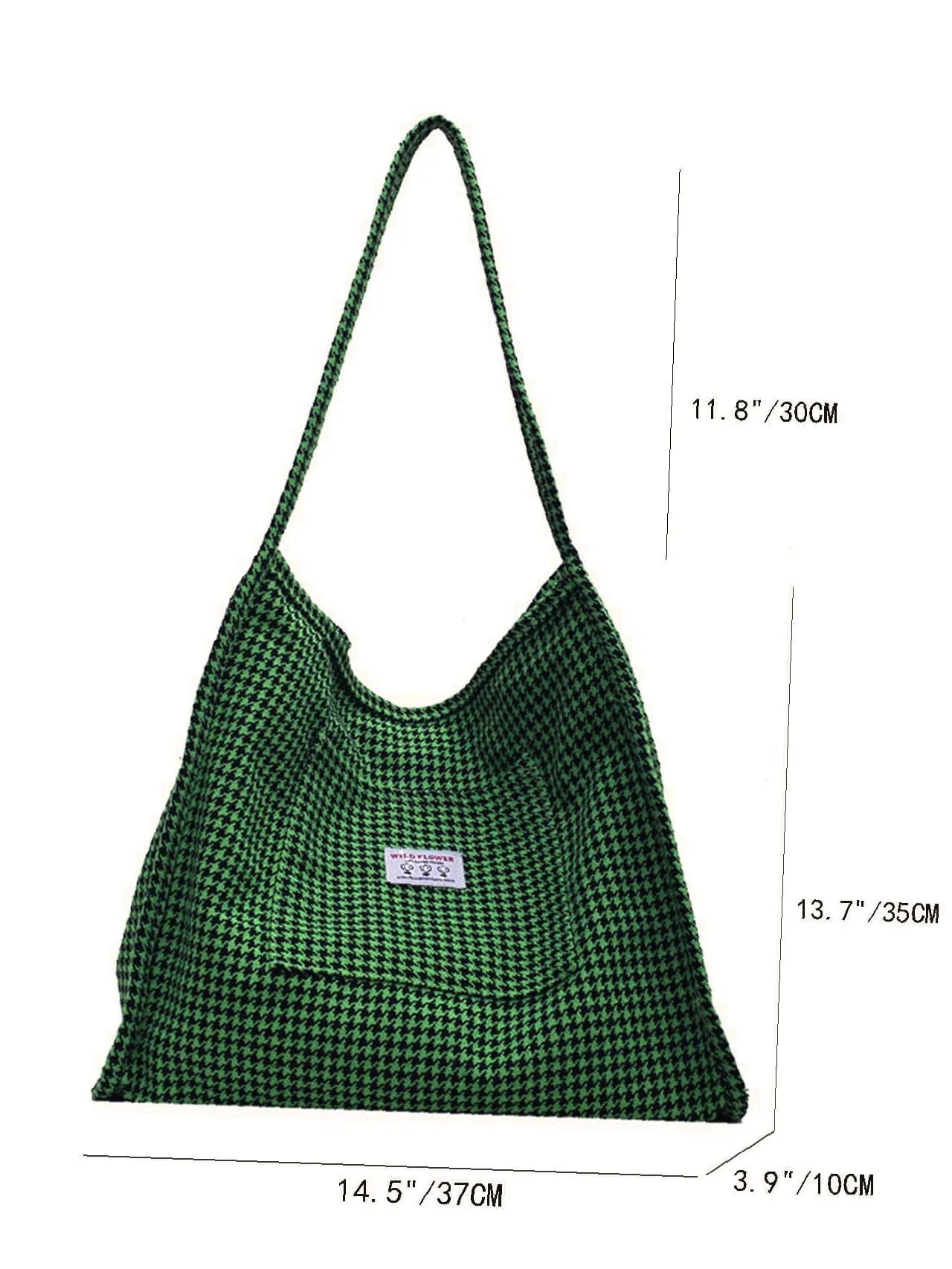 Bag For Love - Houndstooth Pattern Large Capacity Tote Bag  - Women Tote Bags