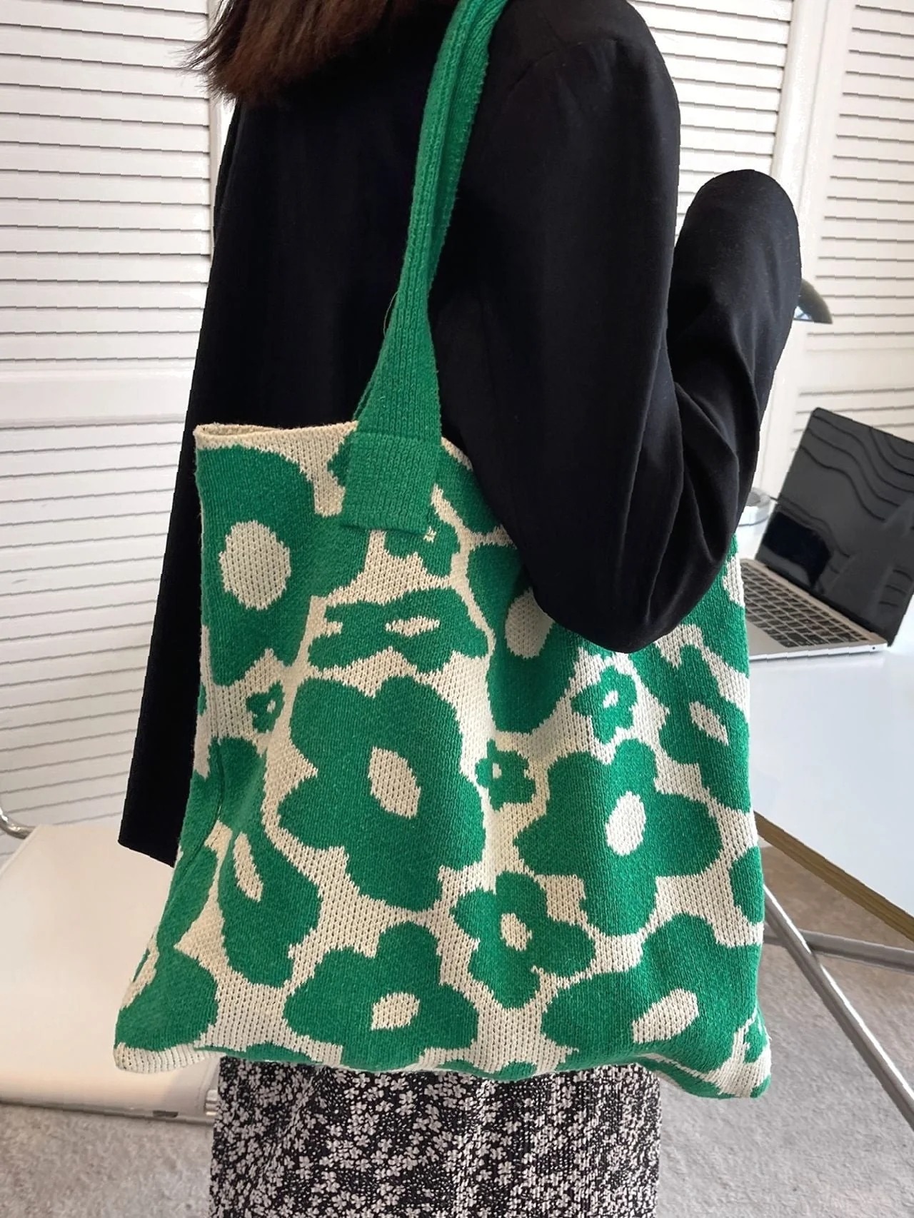 Bag For Love - Floral Graphic Large Capacity Crochet Bag  - Women Tote Bags