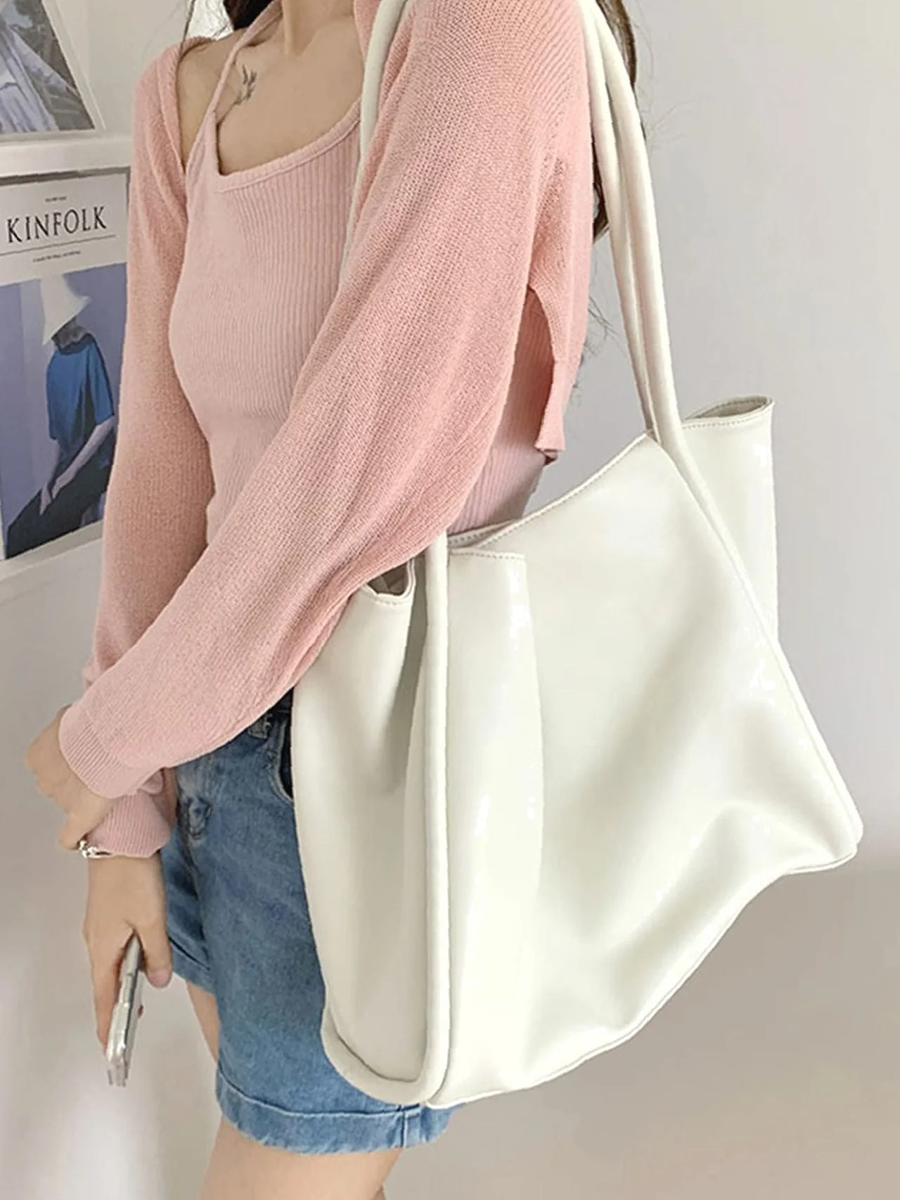 Bag For Love - Minimalist Large Capacity Shoulder Tote Bag  - Women Tote Bags