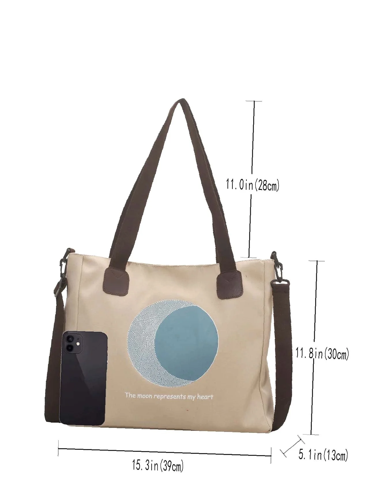 Bag For Love - Letter Graphic Shoulder Tote Bag  - Women Tote Bags