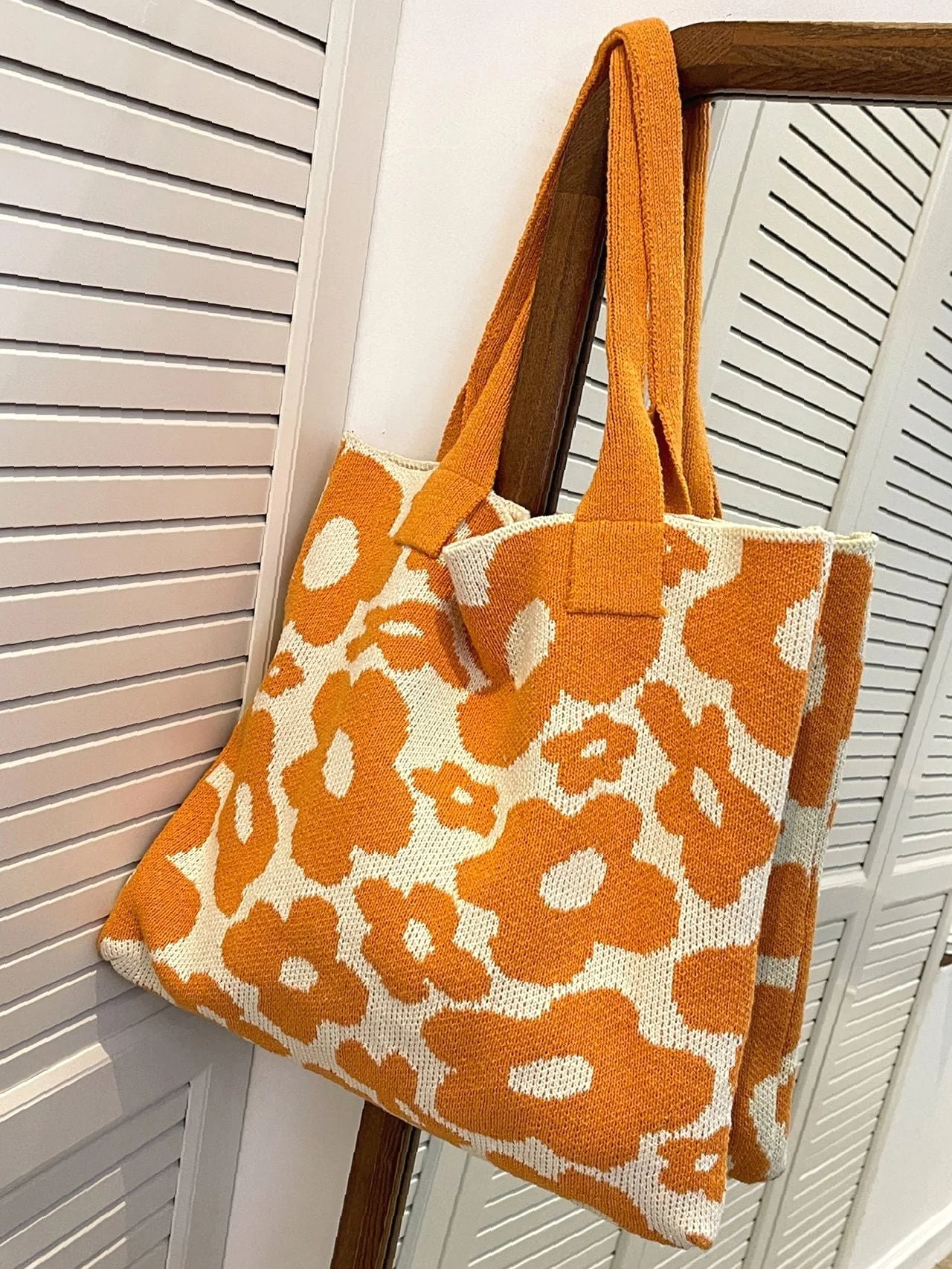 Bag For Love - Floral Graphic Large Capacity Crochet Bag  - Women Tote Bags