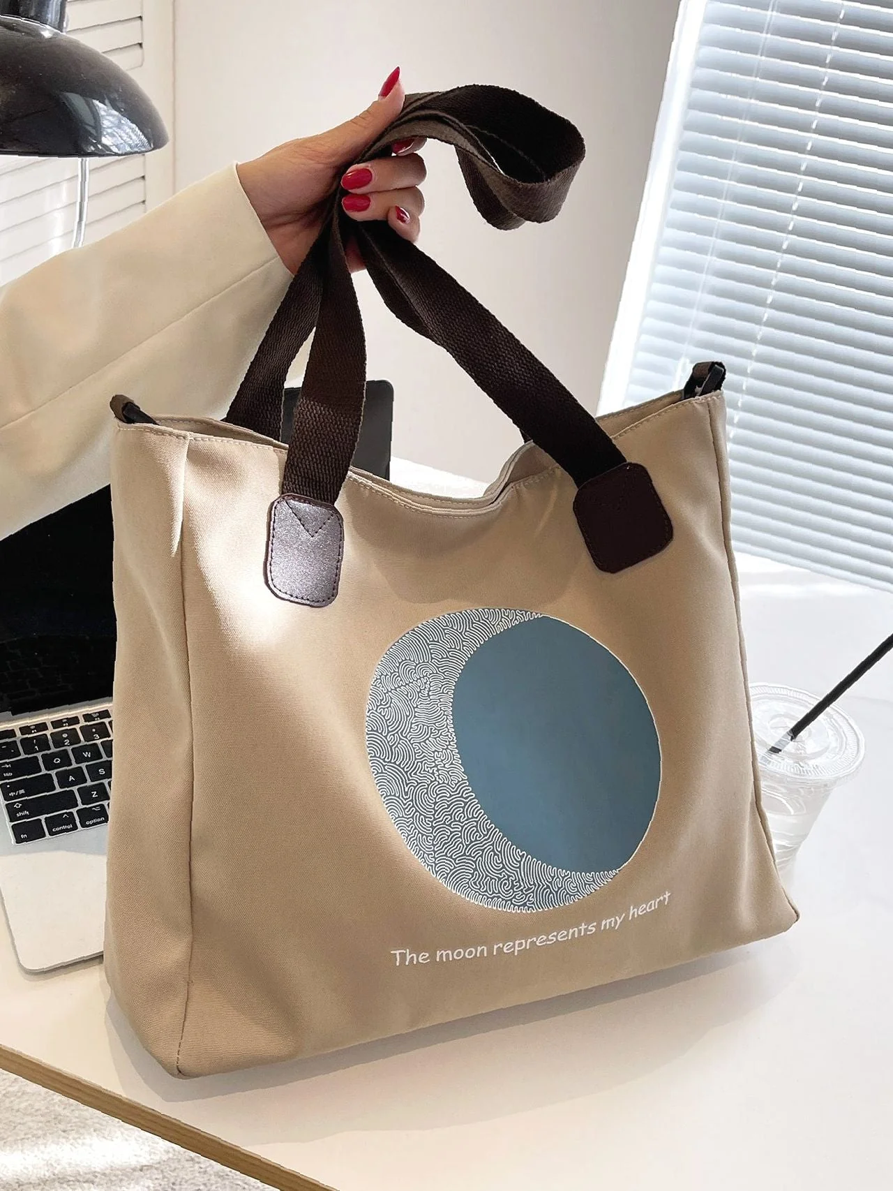 Bag For Love - Letter Graphic Shoulder Tote Bag  - Women Tote Bags