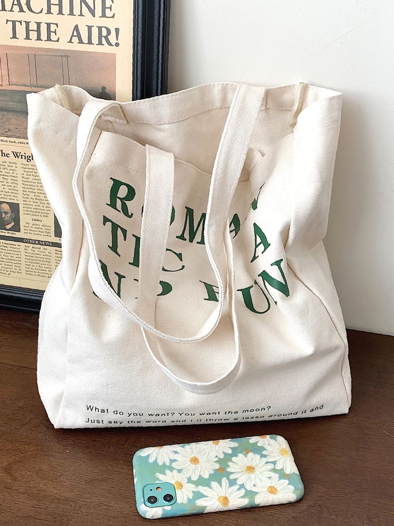 Bag For Love - Letter Graphic Shopper Bag  - Women Tote Bags