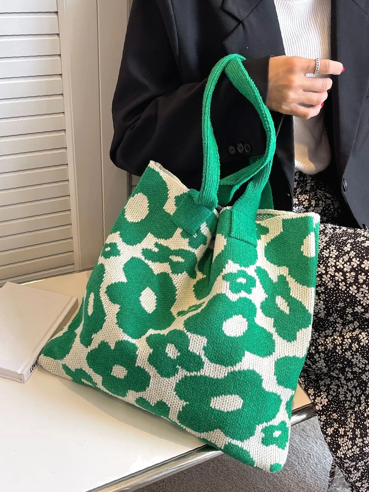 Bag For Love - Floral Graphic Large Capacity Crochet Bag  - Women Tote Bags