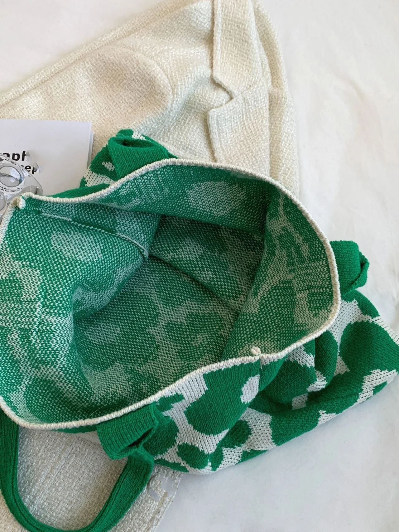 Bag For Love - Floral Graphic Large Capacity Crochet Bag  - Women Tote Bags