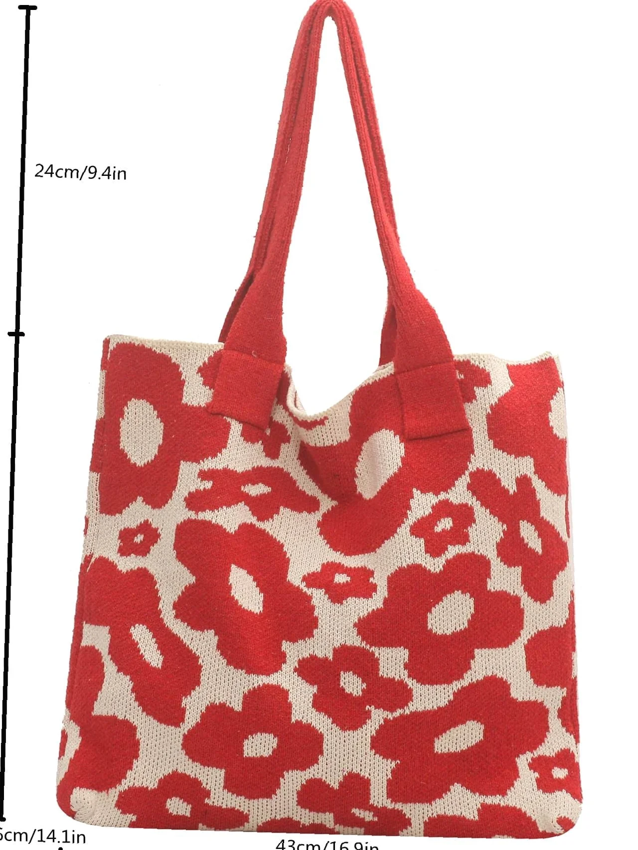 Bag For Love - Floral Graphic Large Capacity Crochet Bag  - Women Tote Bags