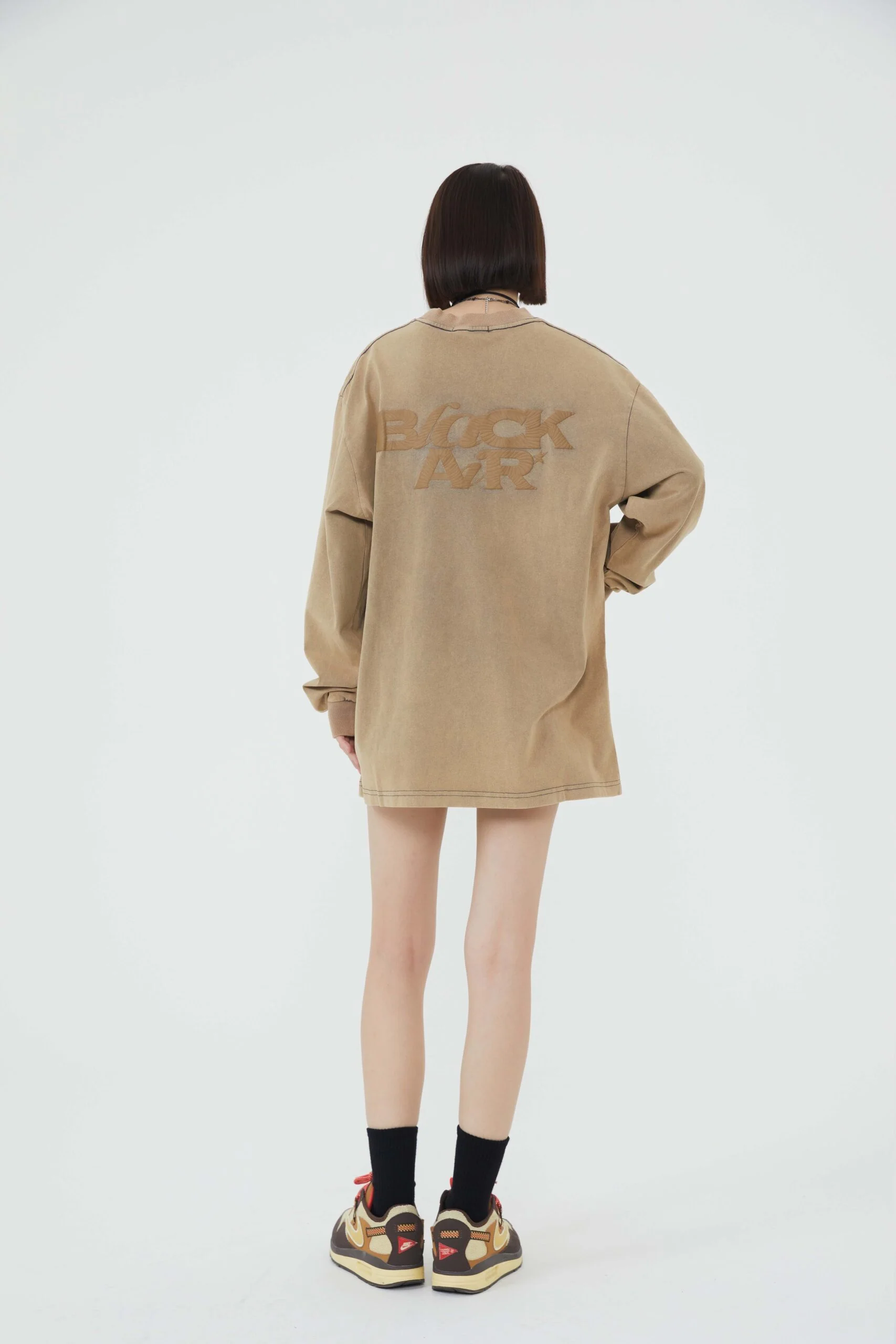 Motif Embossed Long-Sleeve