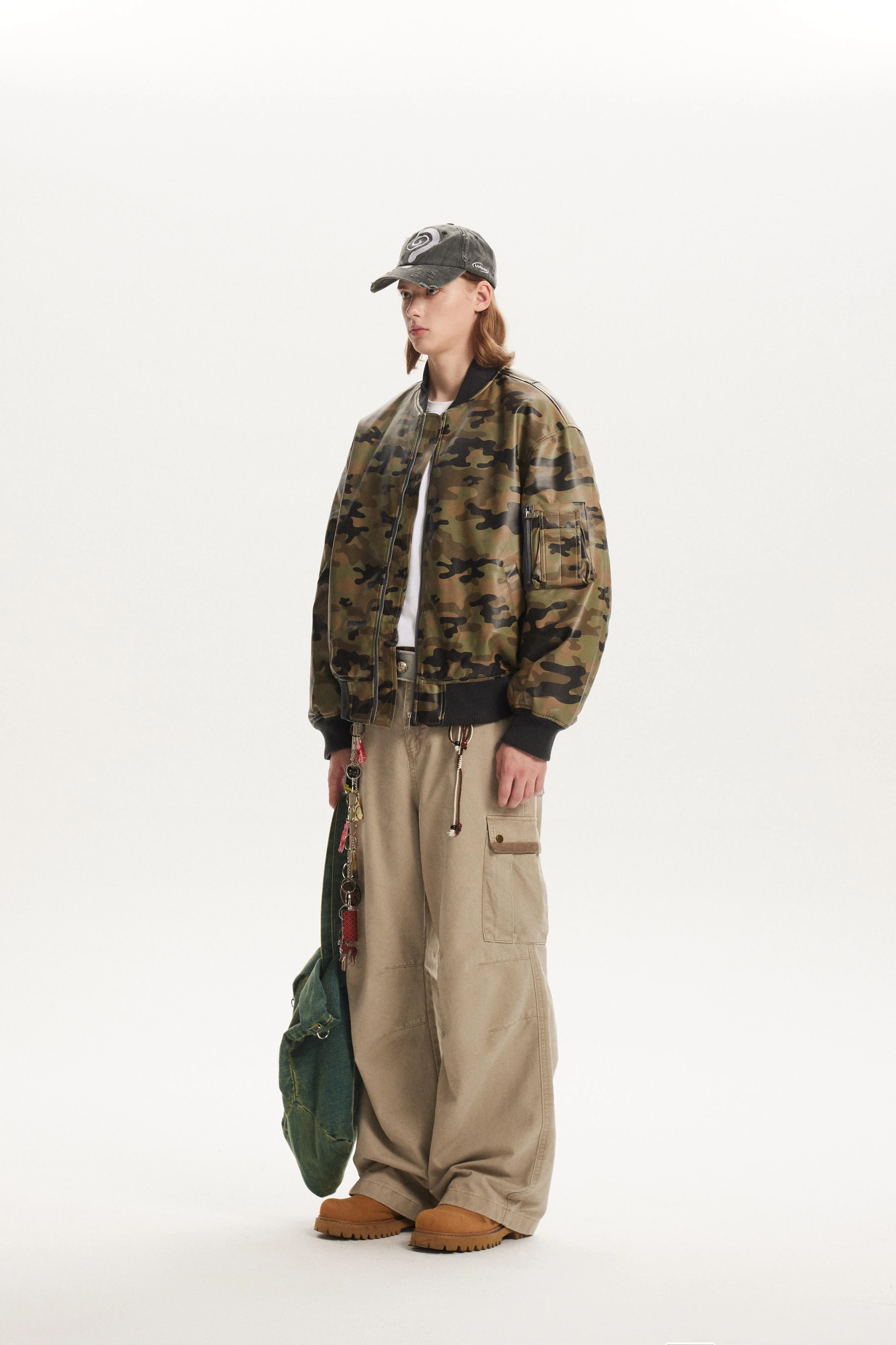 Glossy Camo Leather Jacket