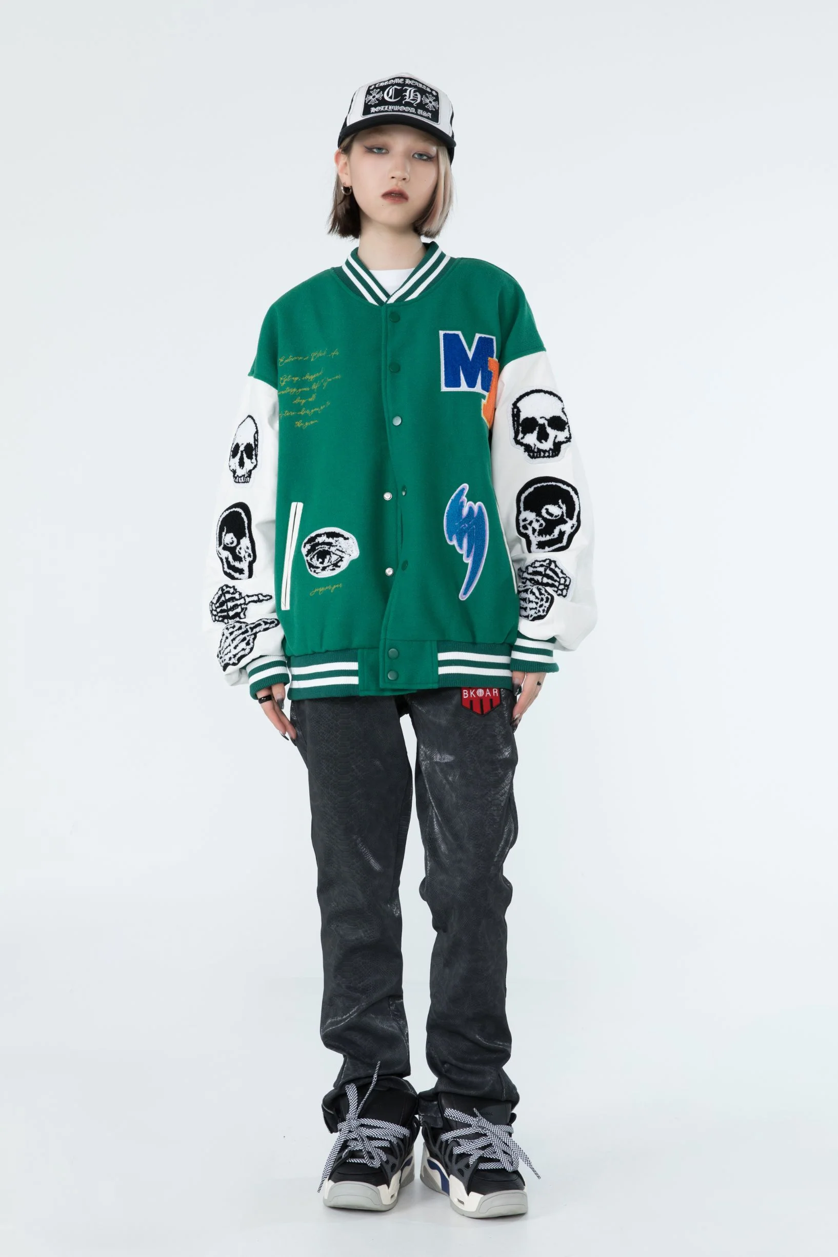 Gothic Embroidered Varsity Jacket