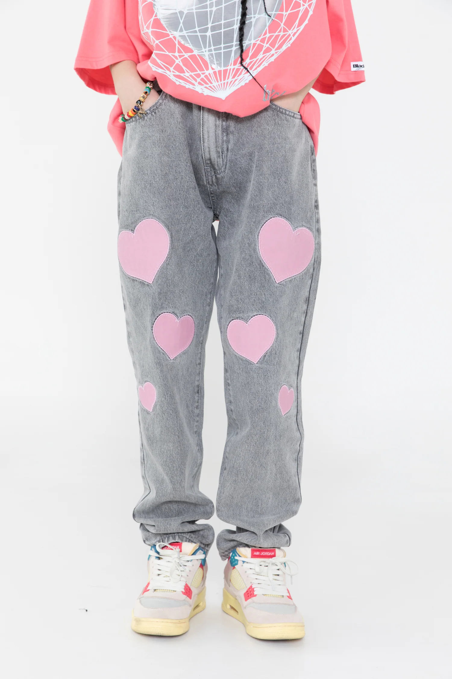 Patchwork Adorned Pants