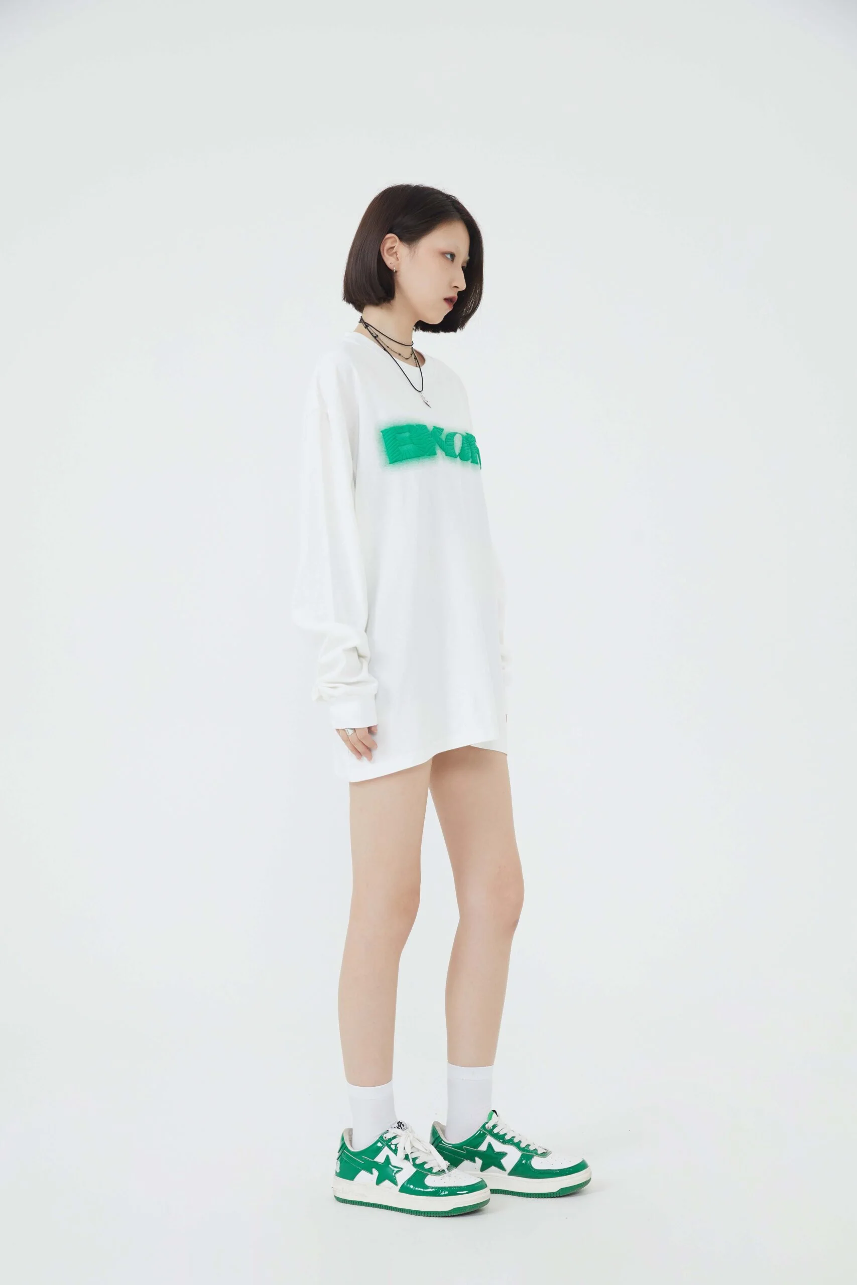 Motif Embossed Long-Sleeve