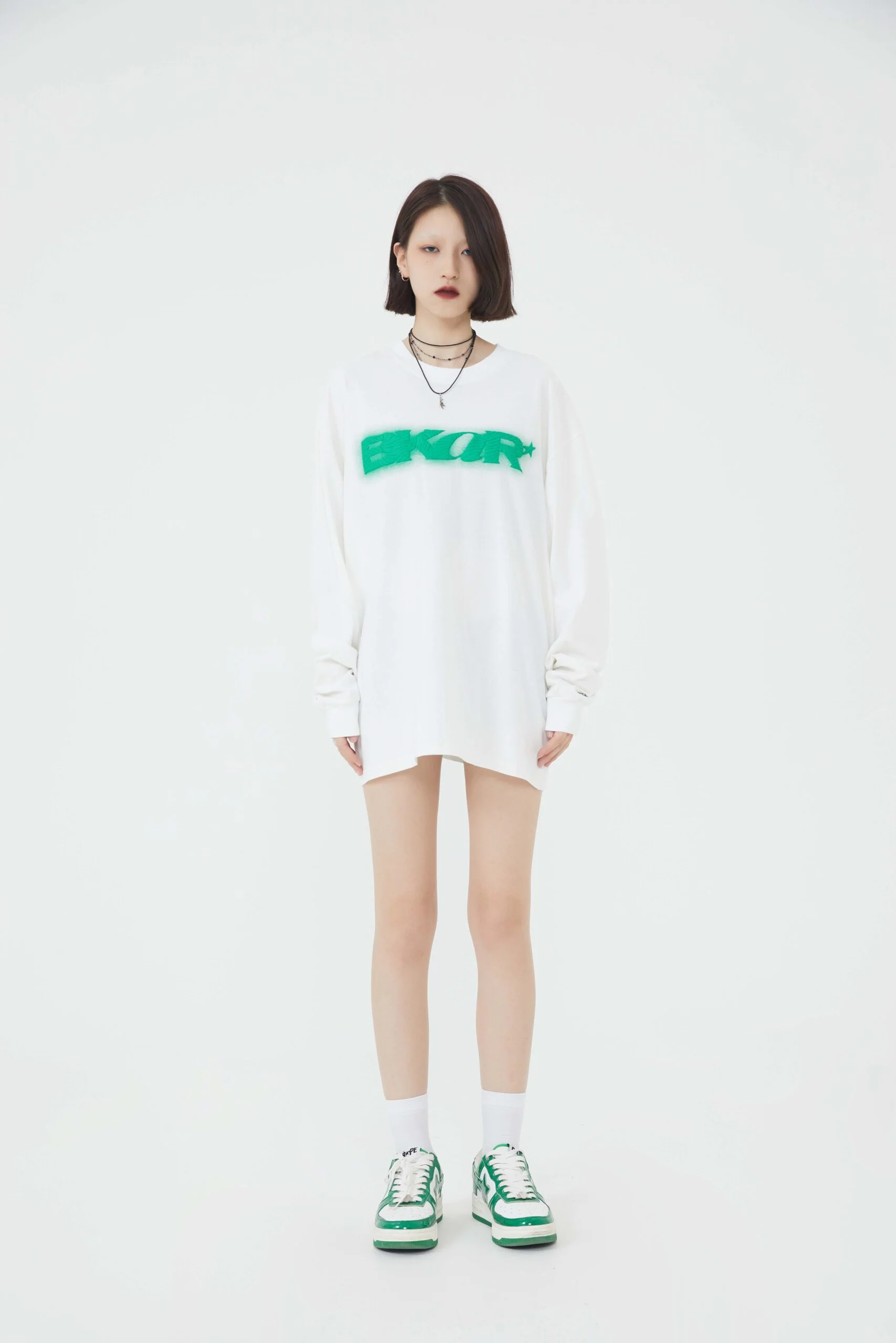 Motif Embossed Long-Sleeve