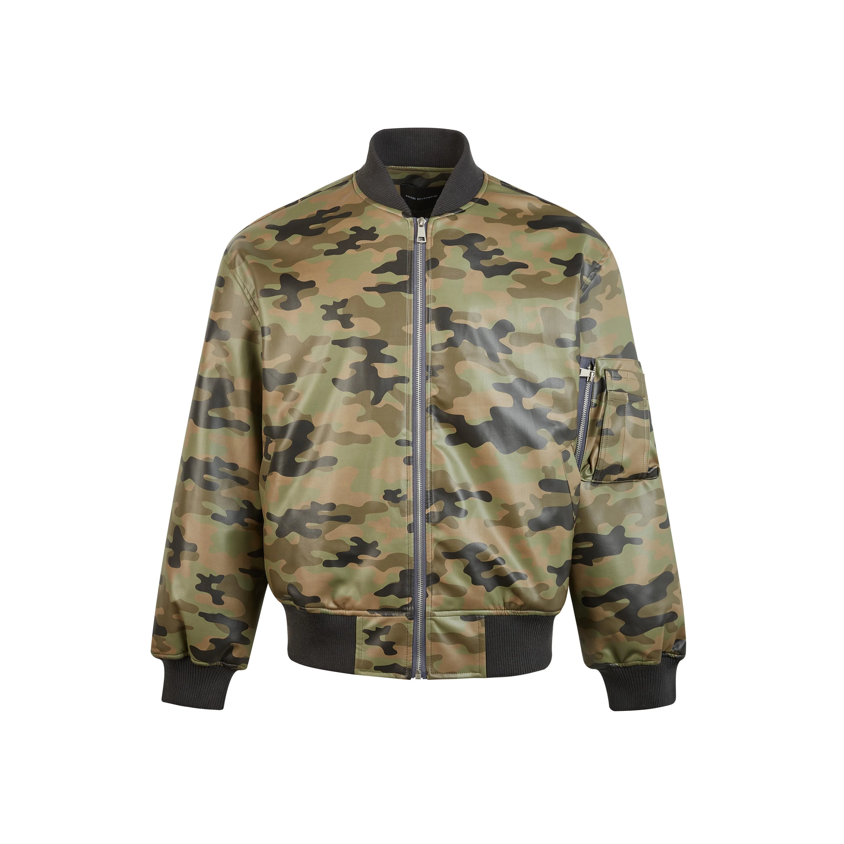 Glossy Camo Leather Jacket