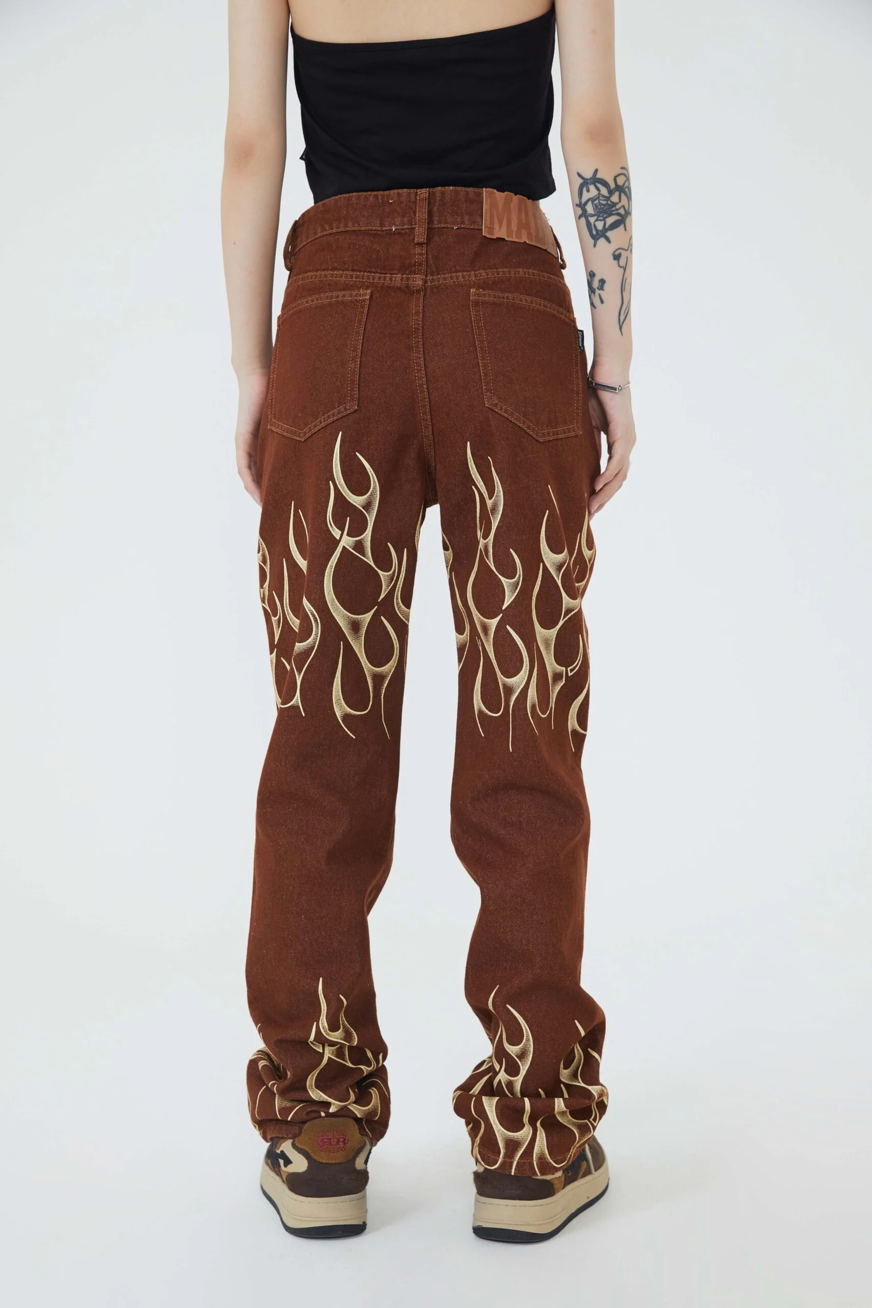 Flame Pattened Bka Pants