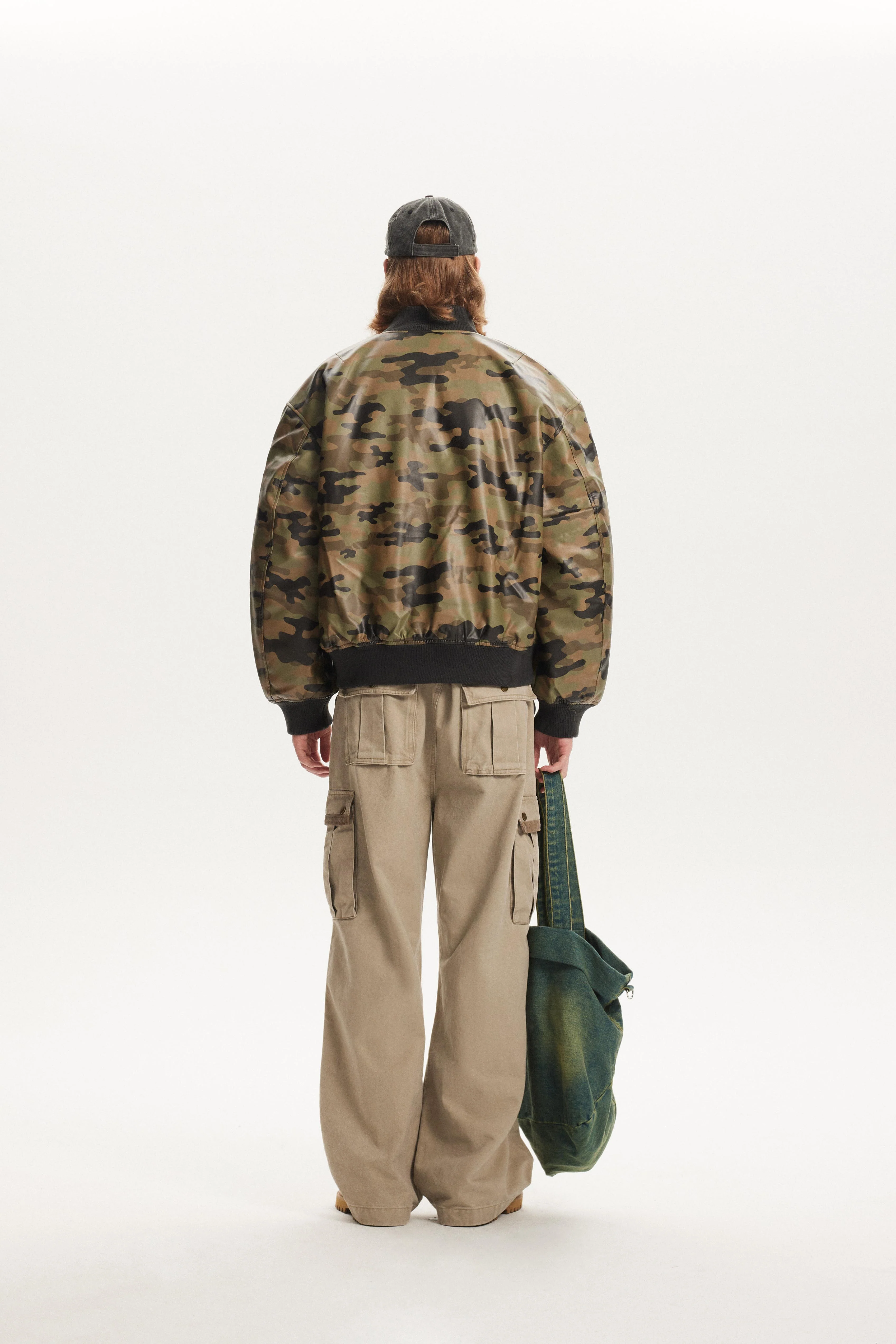 Glossy Camo Leather Jacket