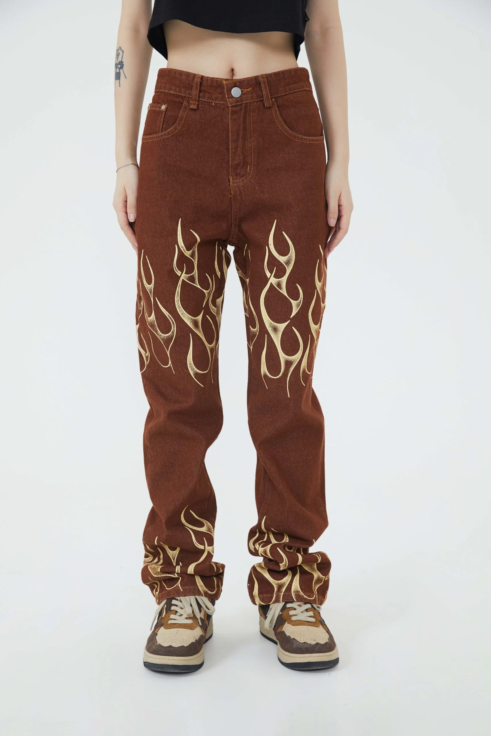 Flame Pattened Bka Pants
