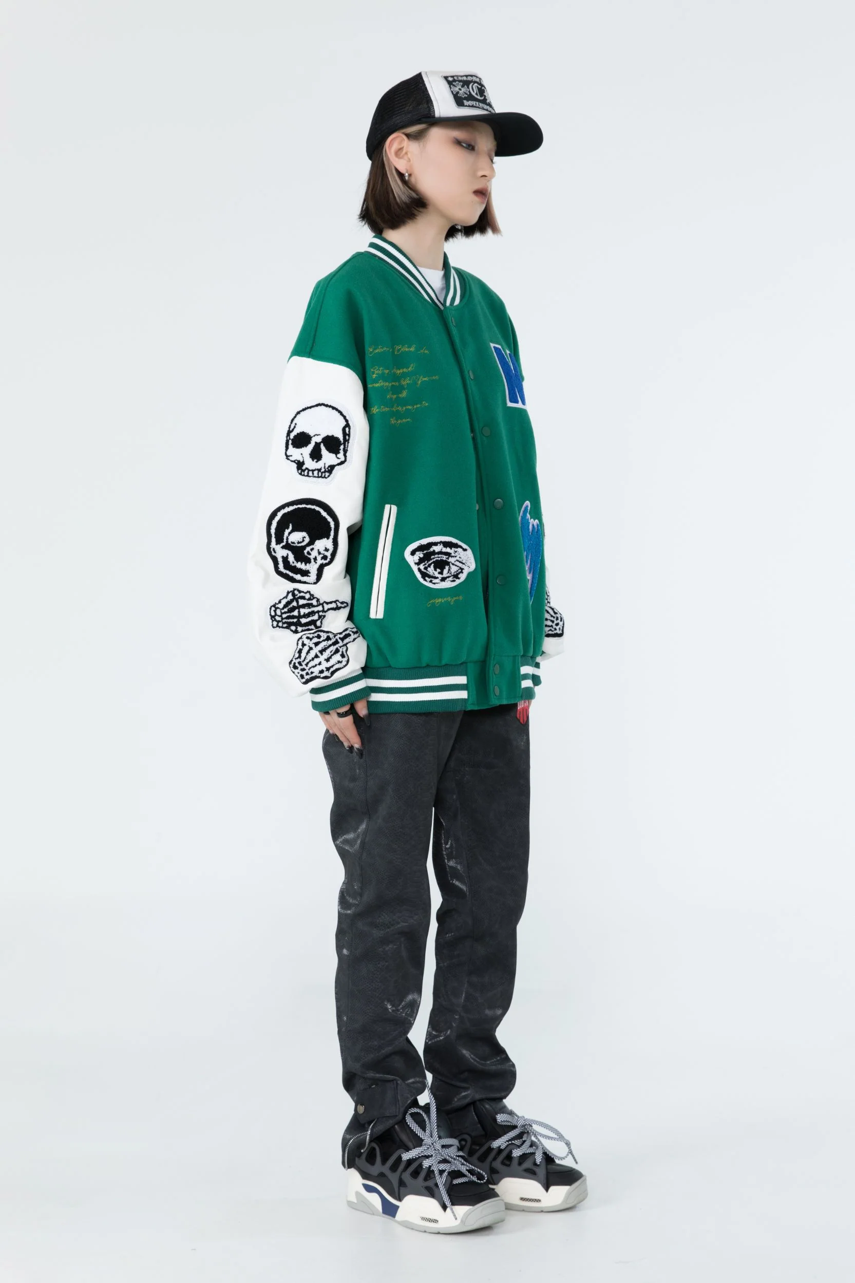 Gothic Embroidered Varsity Jacket