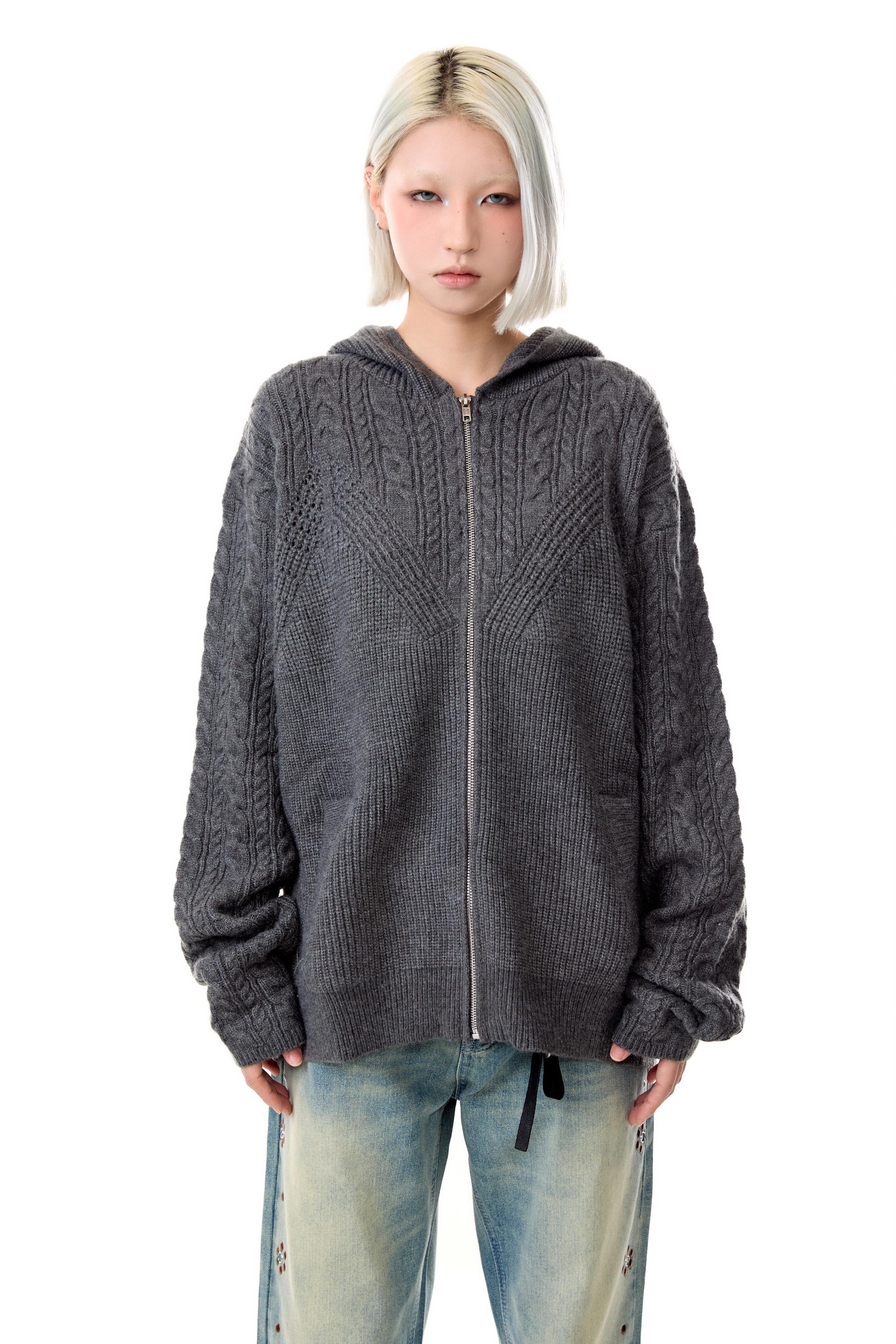 Loophole Knit Zip