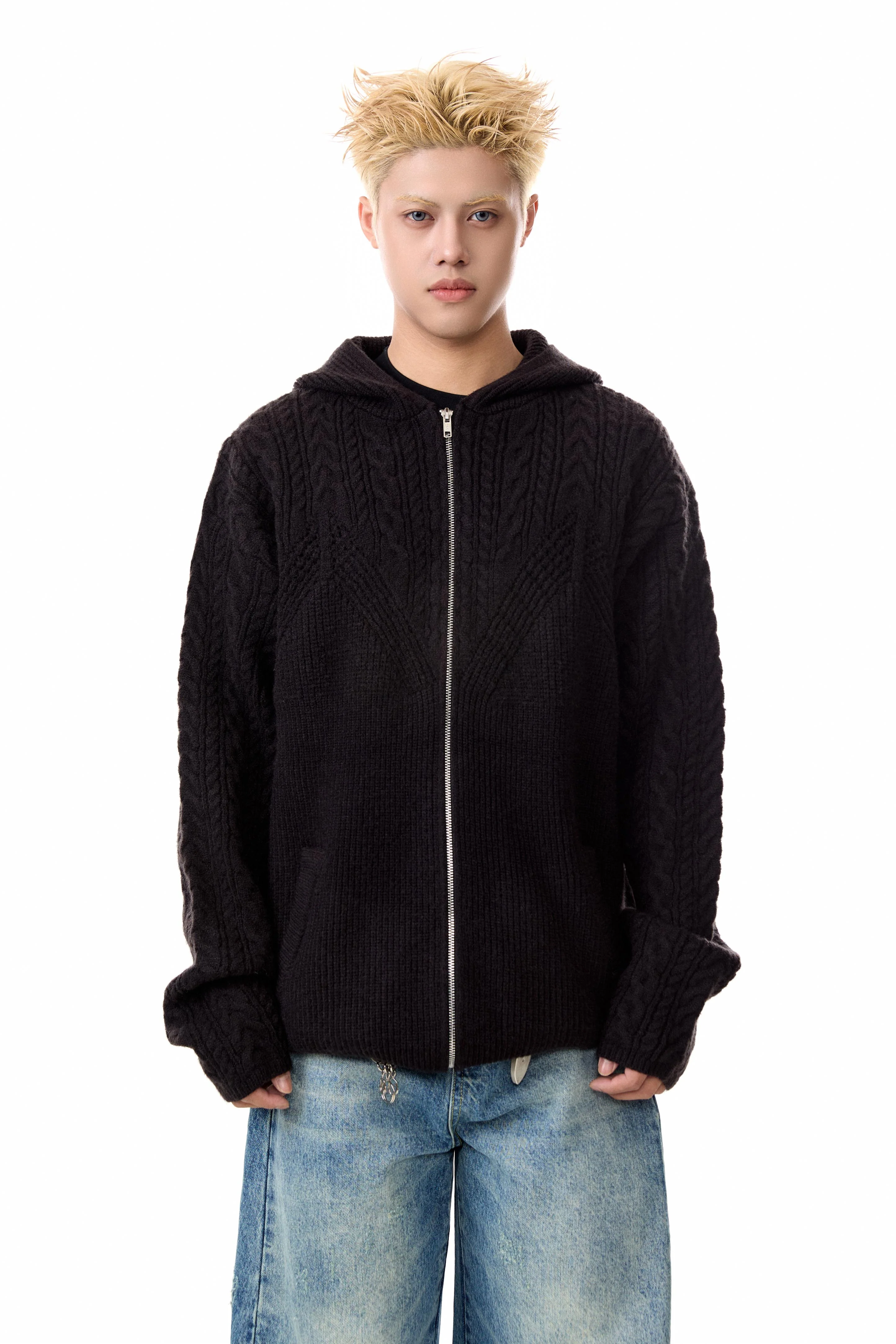 Loophole Knit Zip