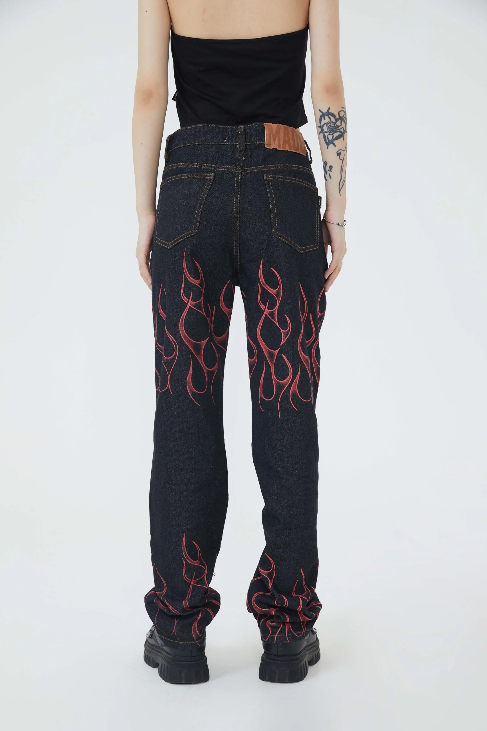 Flame Pattened Bka Pants