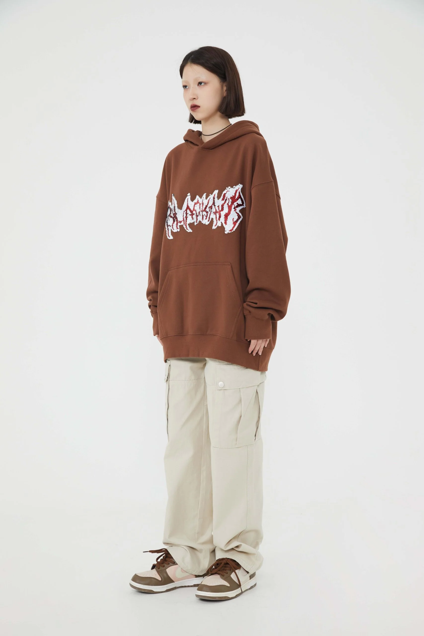 False Trick Round Collar Hoodie