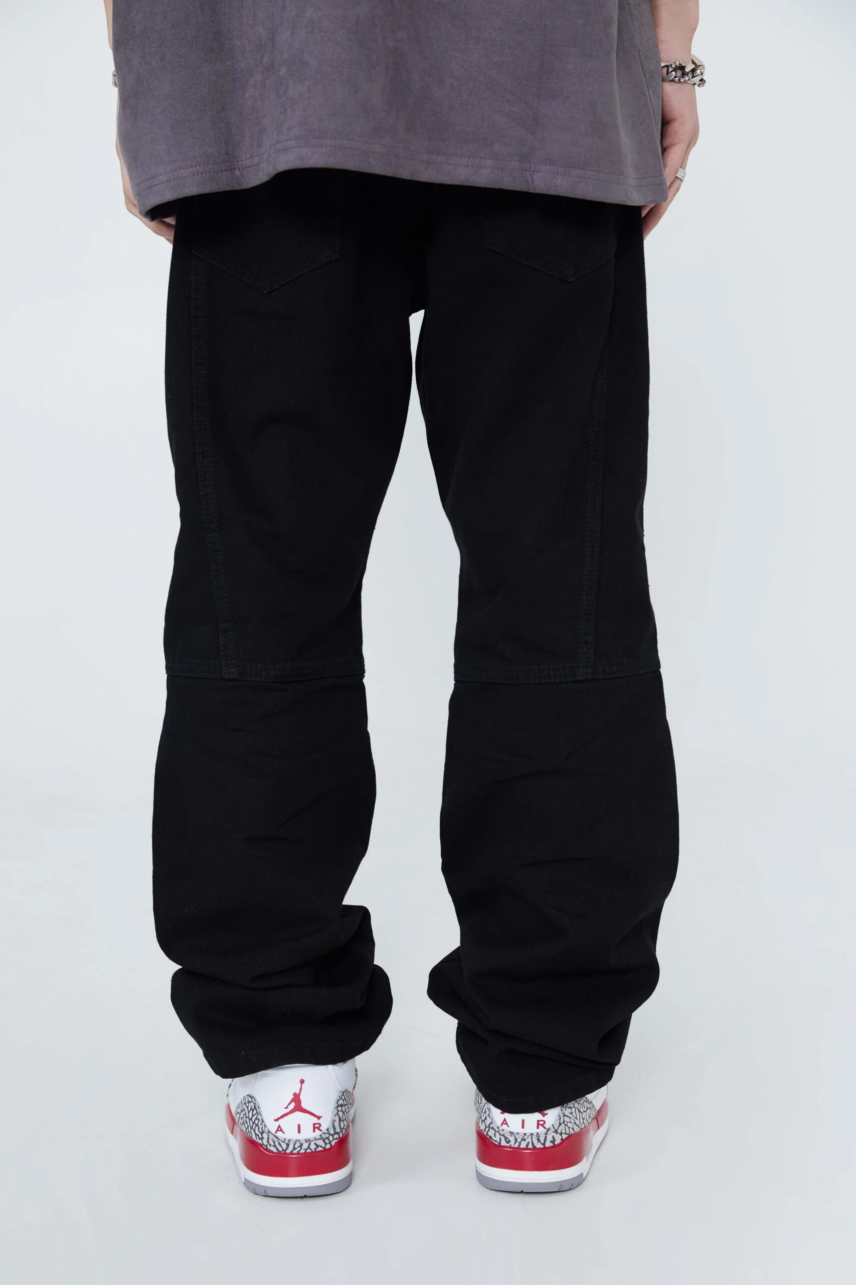 Scribble Zipper Jeans Pants