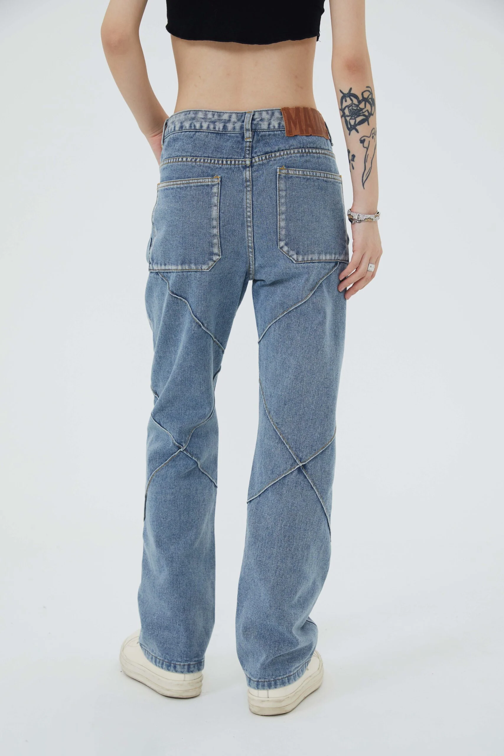 Mesh Denim Pants