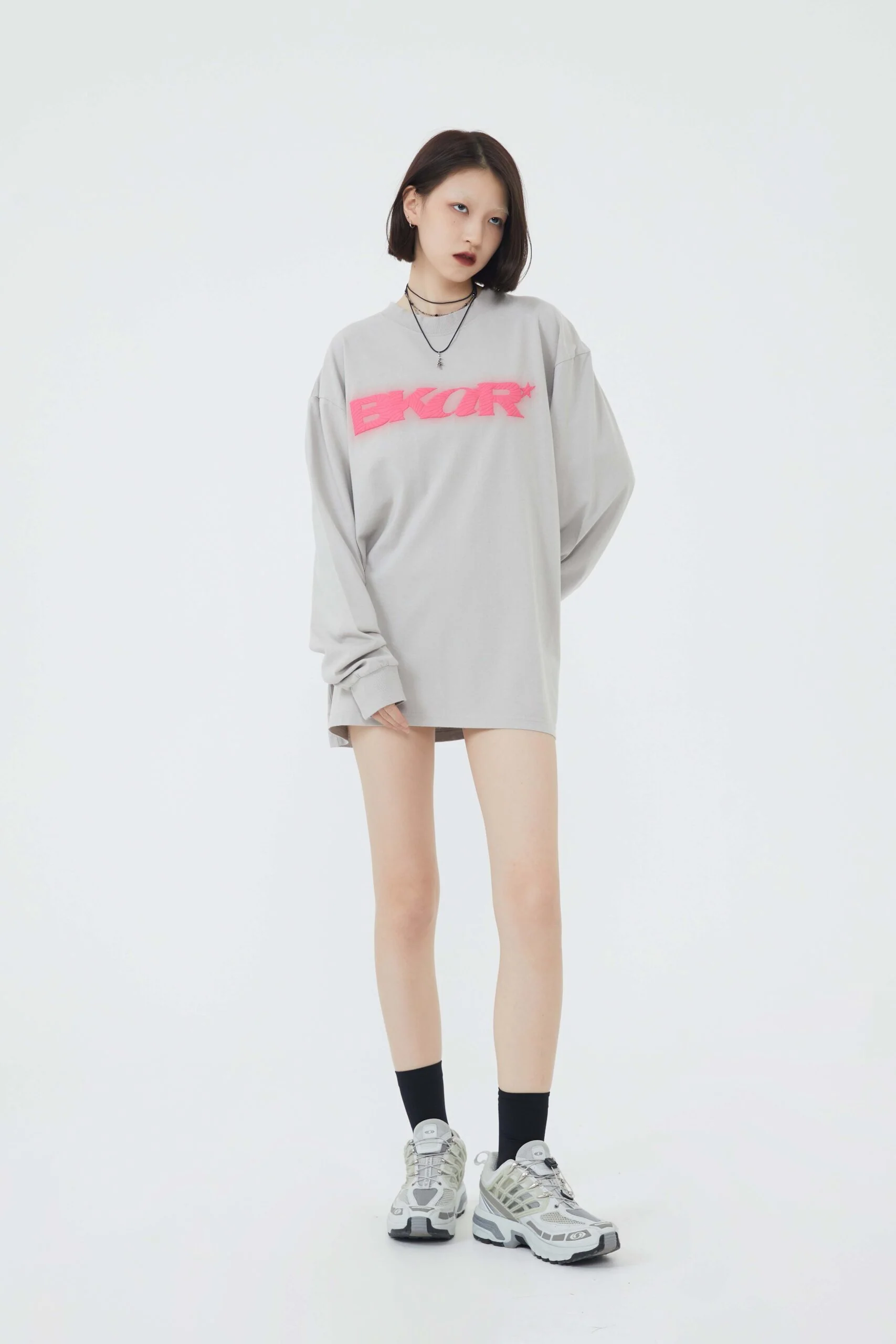 Motif Embossed Long-Sleeve