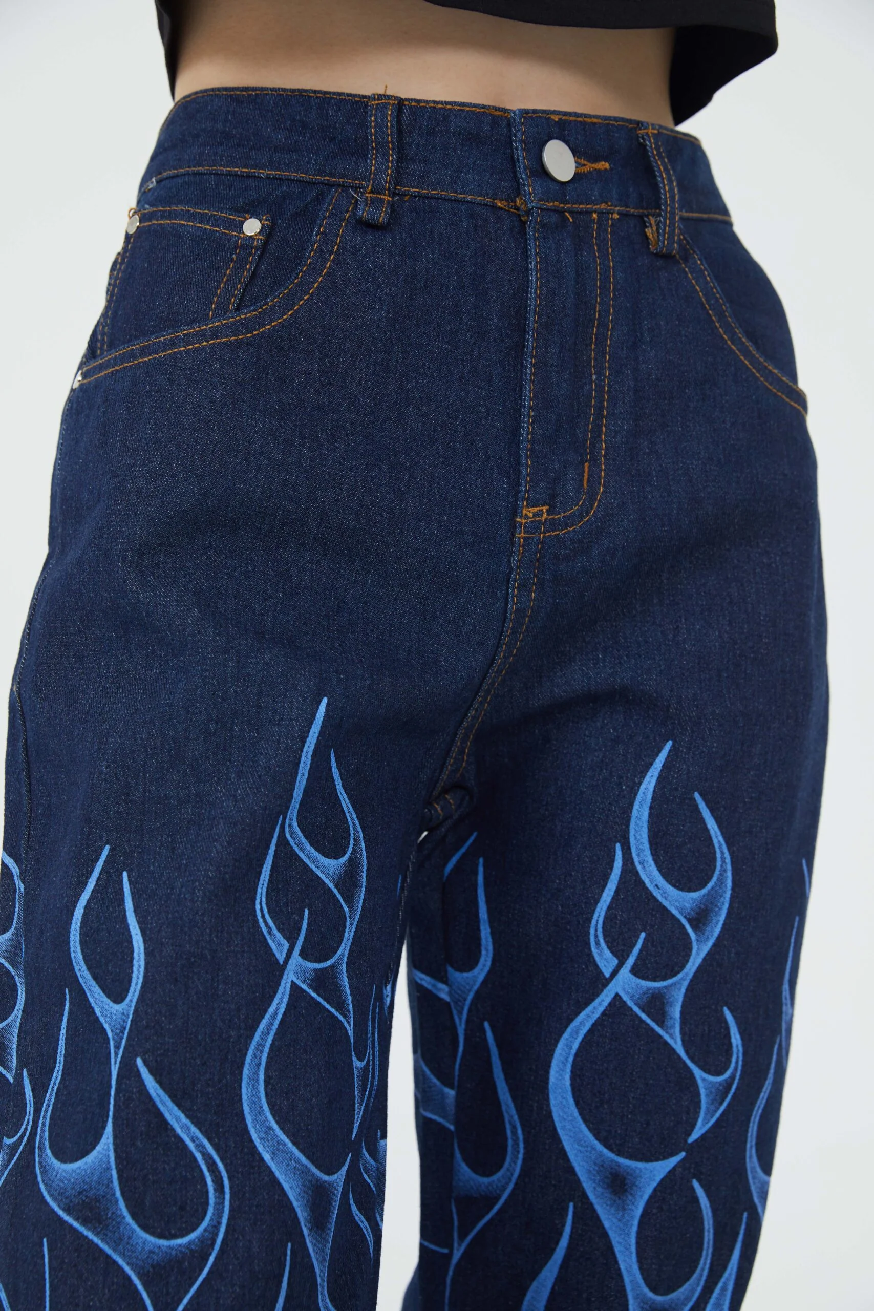 Flame Pattened Bka Pants