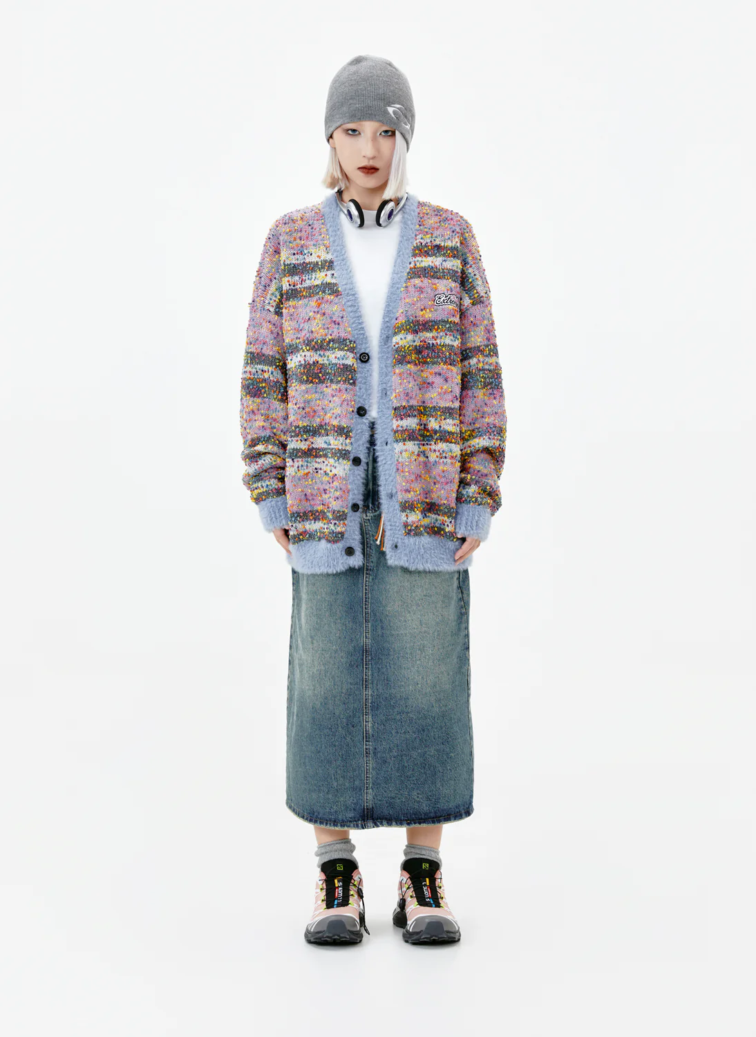 Granny Colorful Sprinkles Cardigan Knitwear