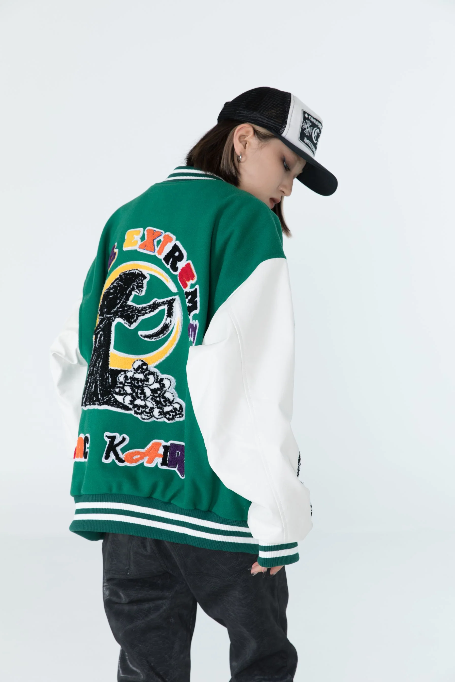 Gothic Embroidered Varsity Jacket