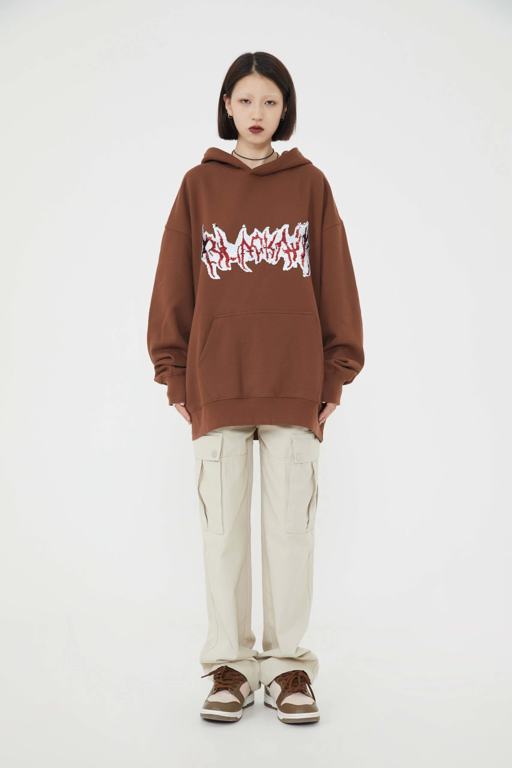 False Trick Round Collar Hoodie