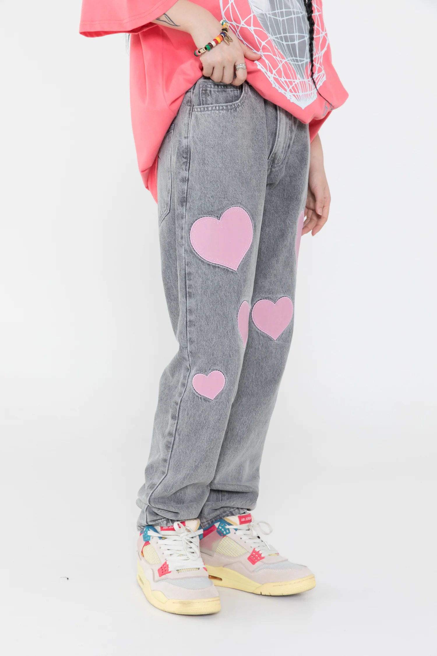 Patchwork Adorned Pants