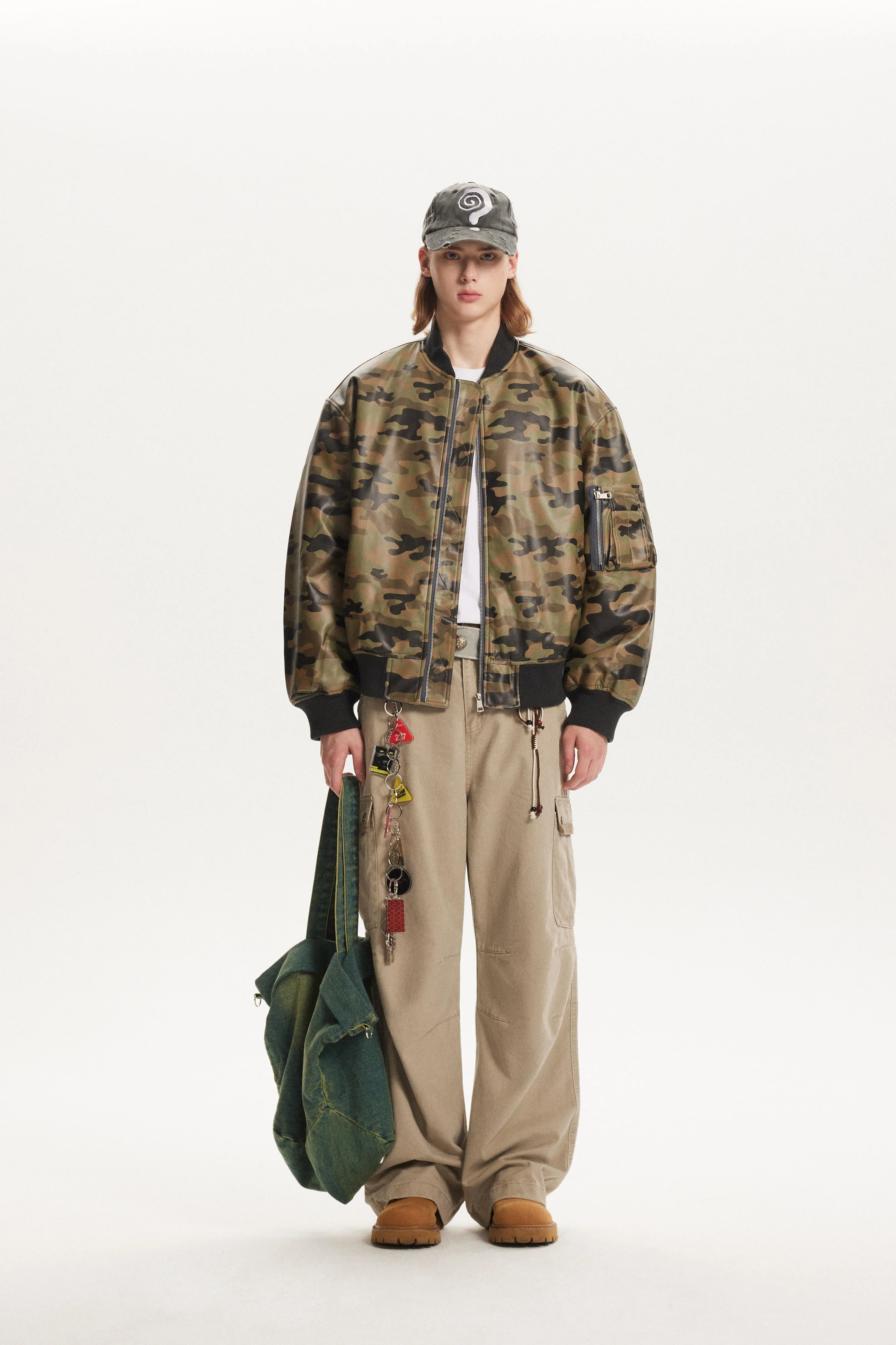 Glossy Camo Leather Jacket