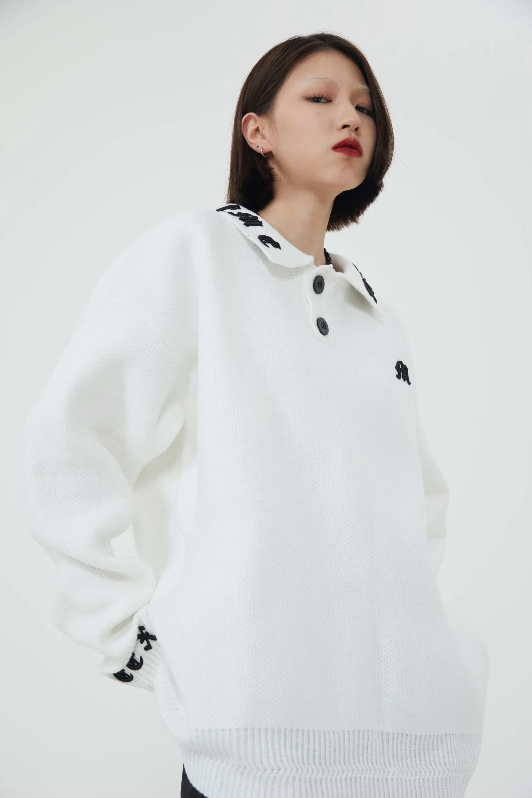 Round Neck Knit Polo