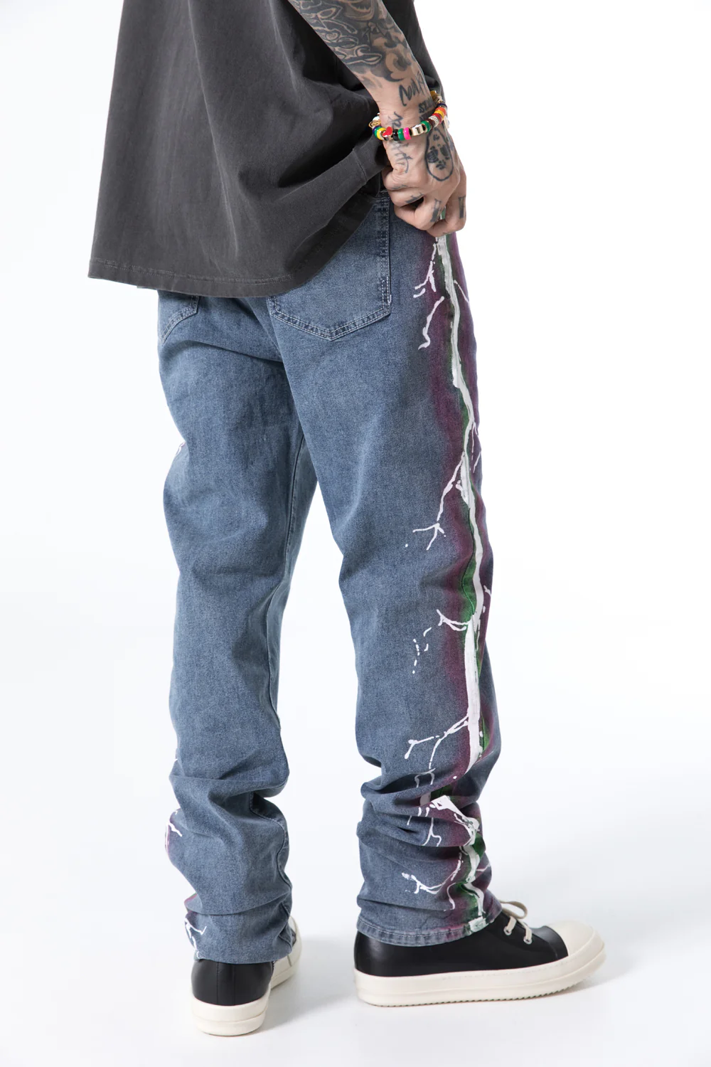 Retrograde Motif Denim Pants