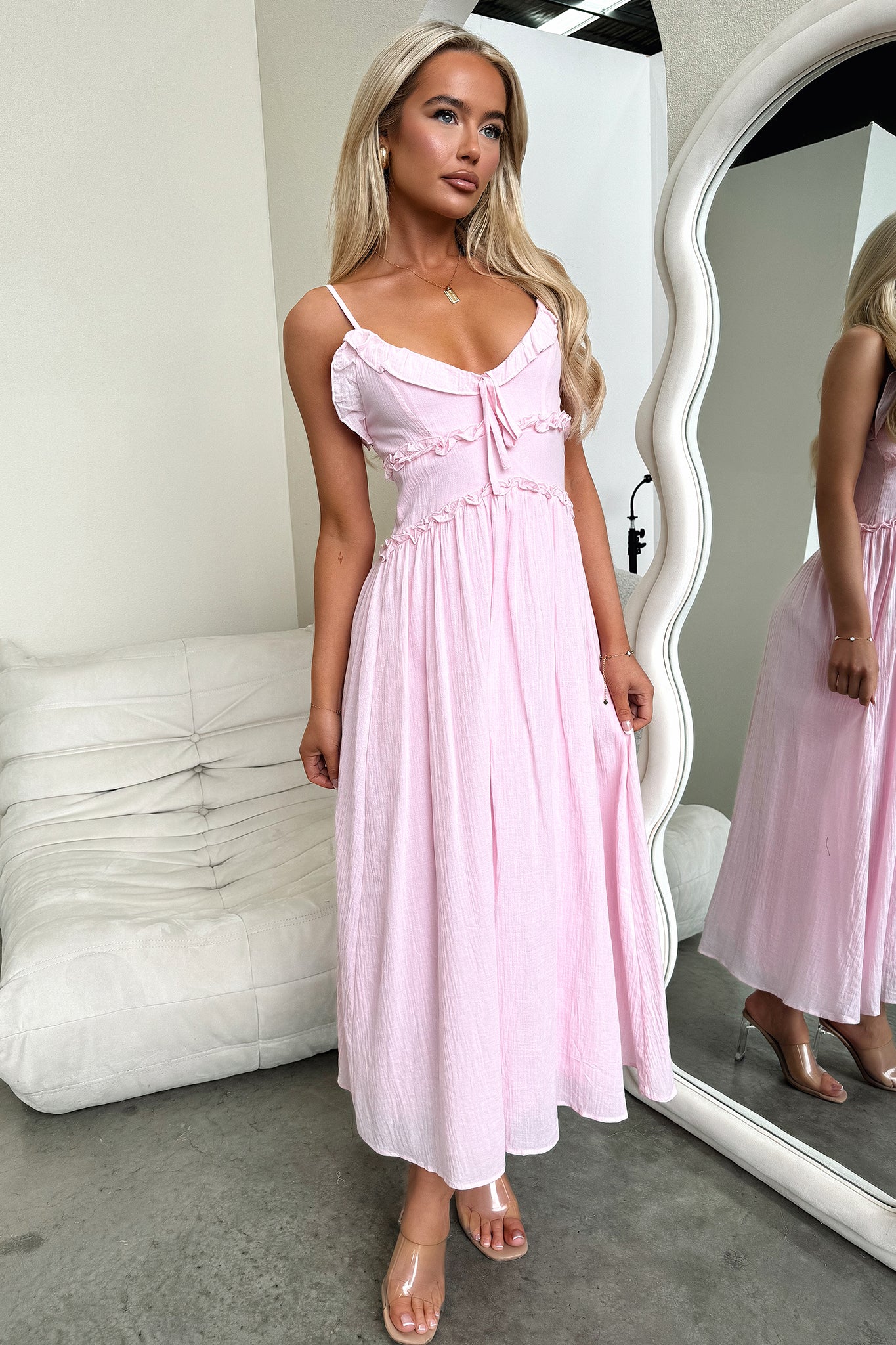 Nicola Dress - Baby Pink