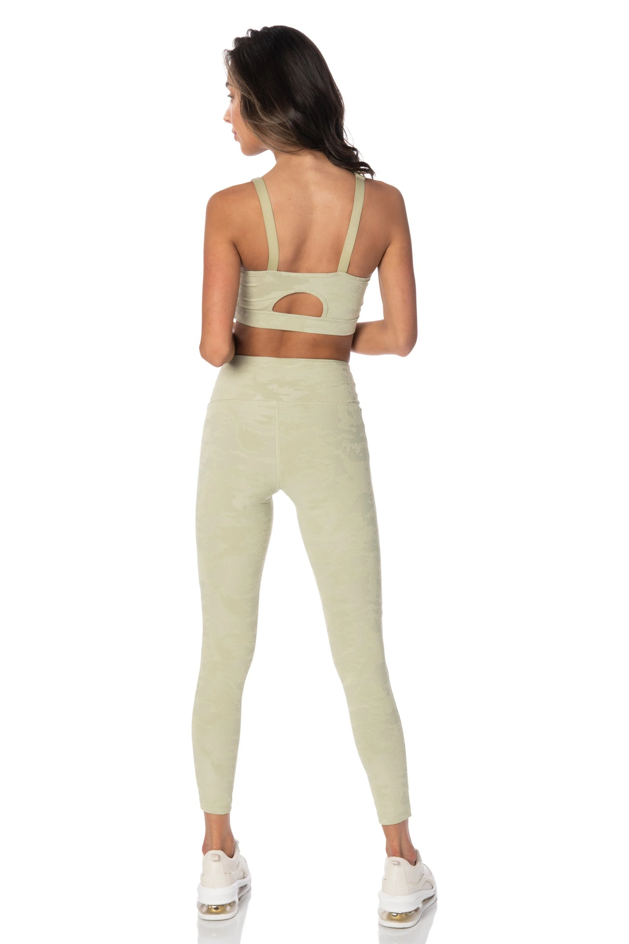 Green Textured Camo Sports Bra - Hypeach Active