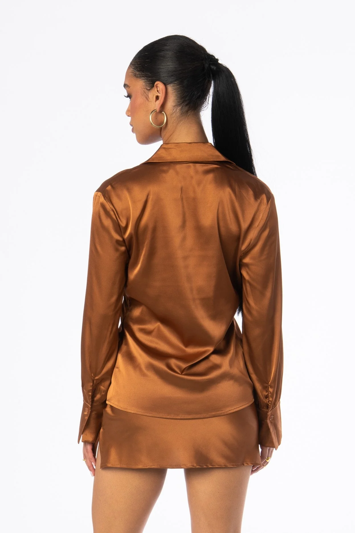 Cinnamon Girl Satin Blouse