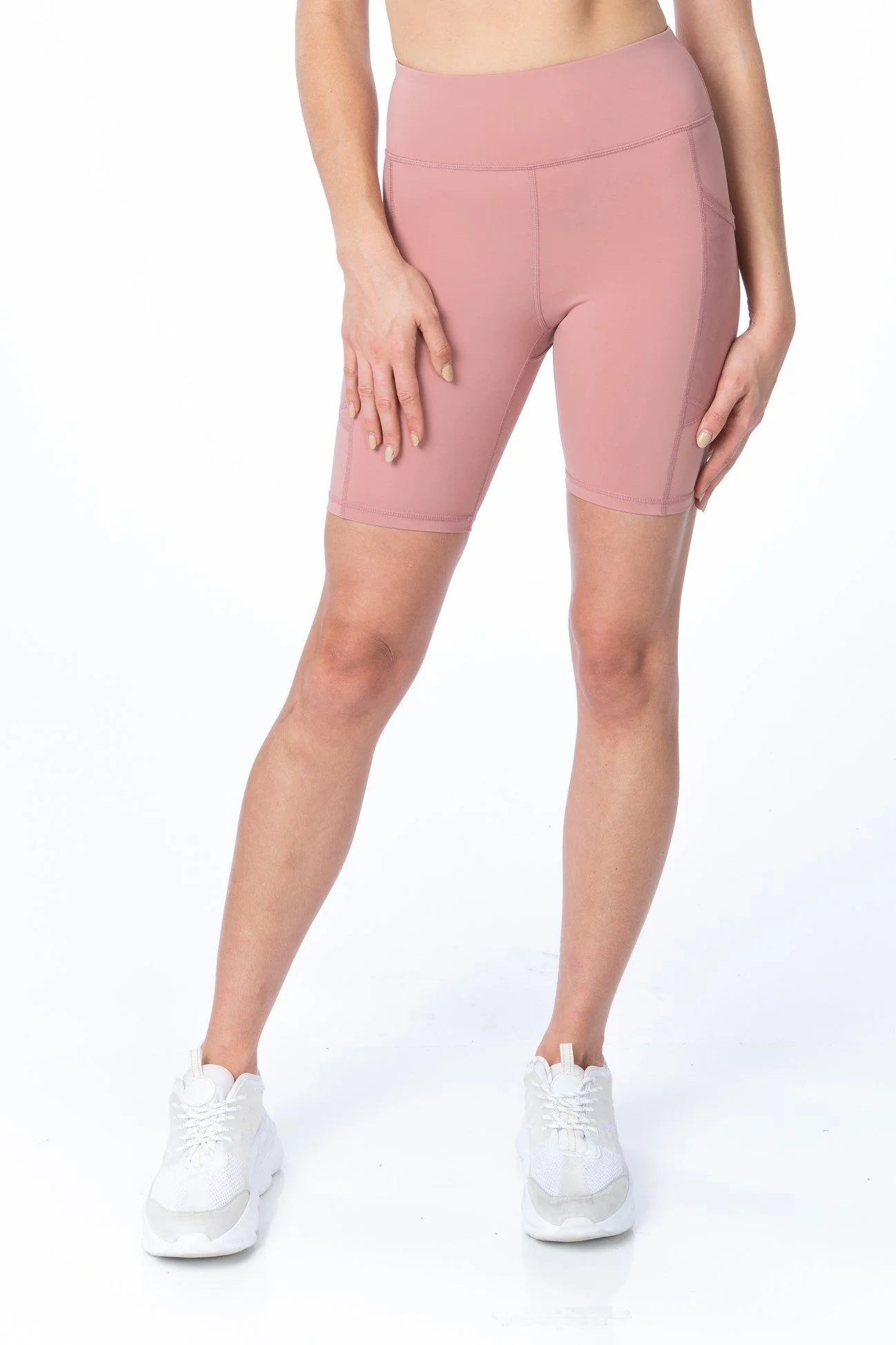 Mauve High Waist Biker Shorts - Hypeach Active