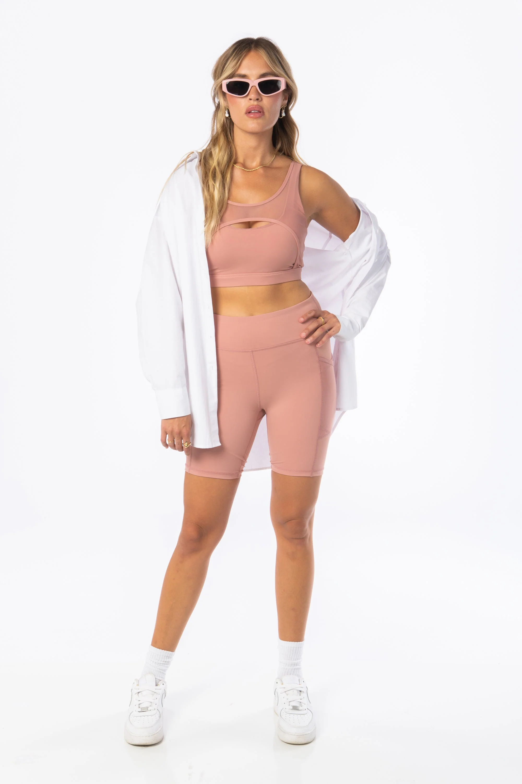 Mauve Peekaboo Sports Bra - Hypeach Active