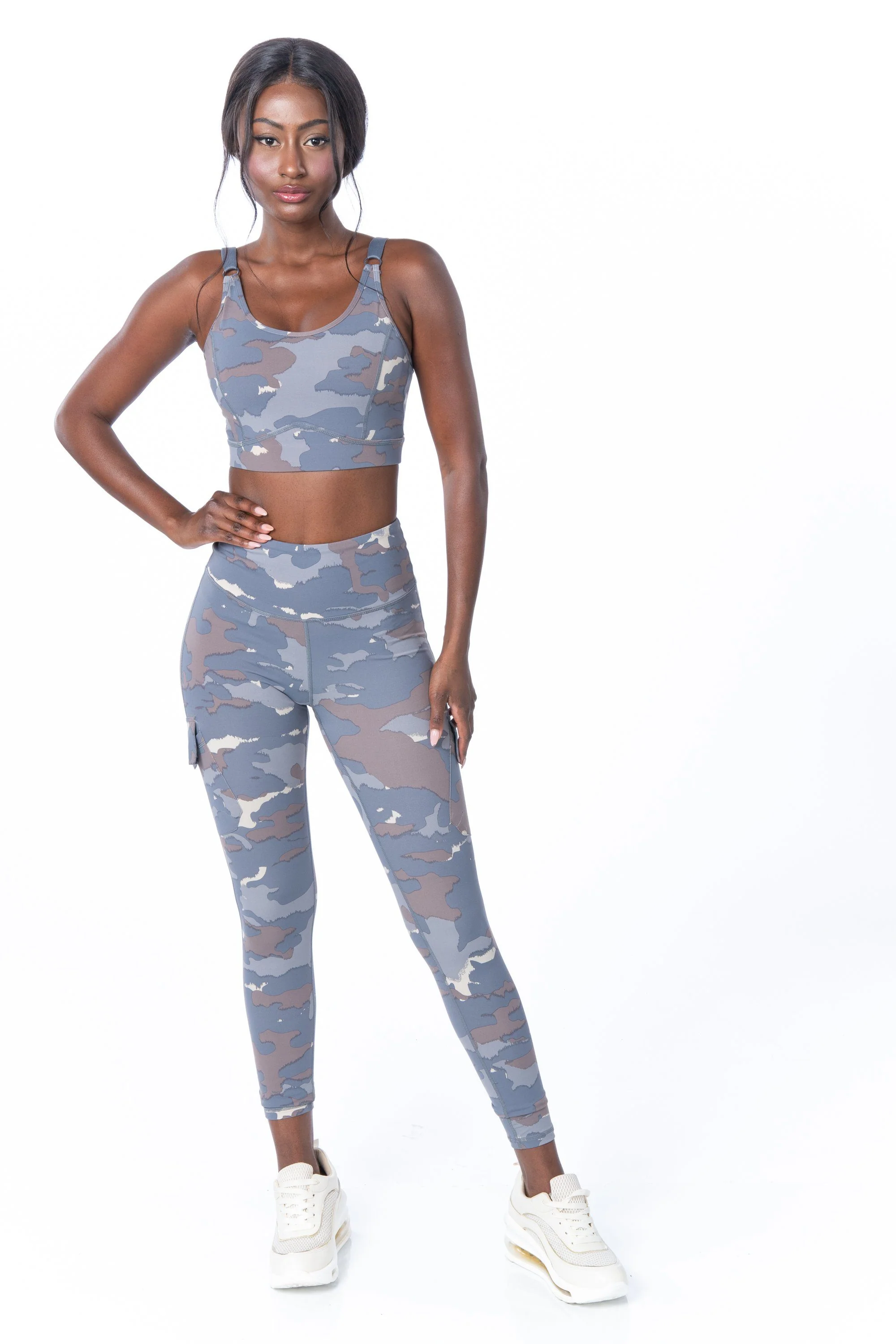 Grey Camo Sports Bra - Hypeach Active