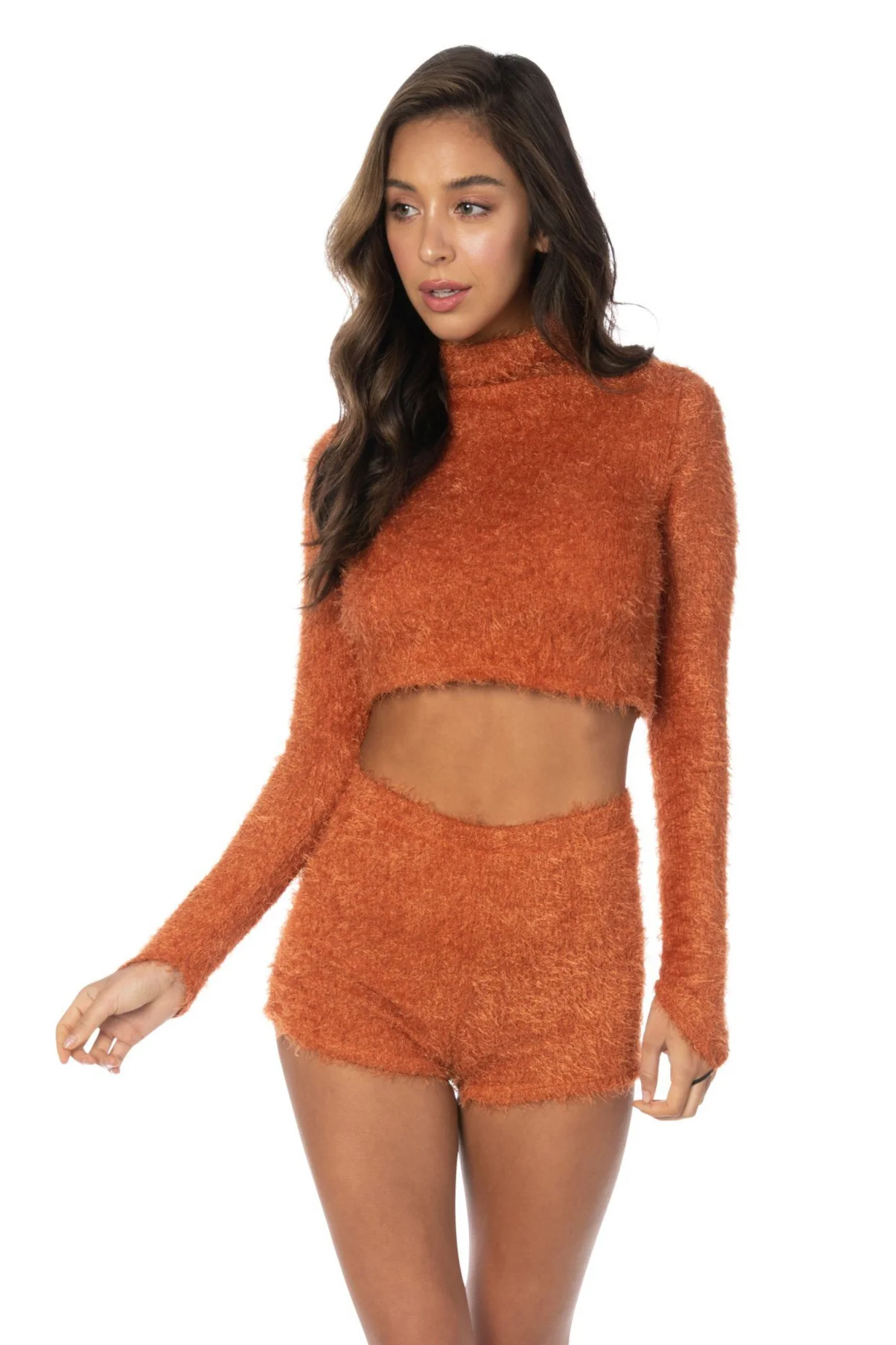 Irresistible Eyelash Knit Sweater Rust