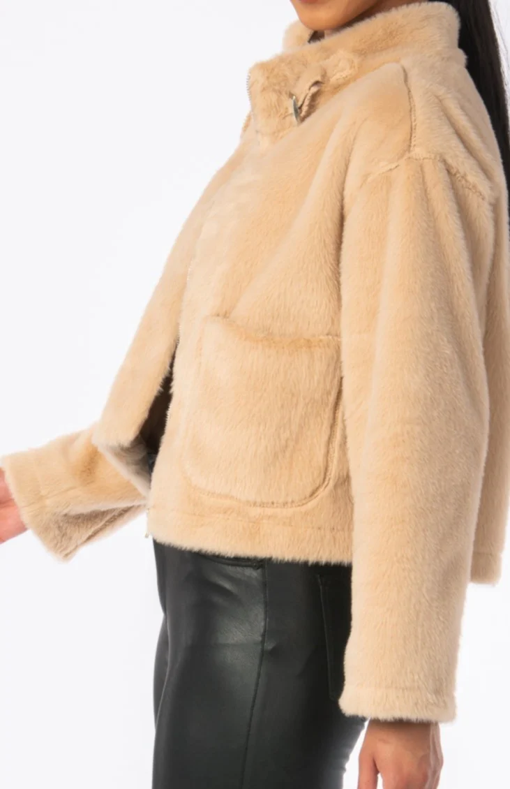 Fernanda Faux Fur Jacket Beige