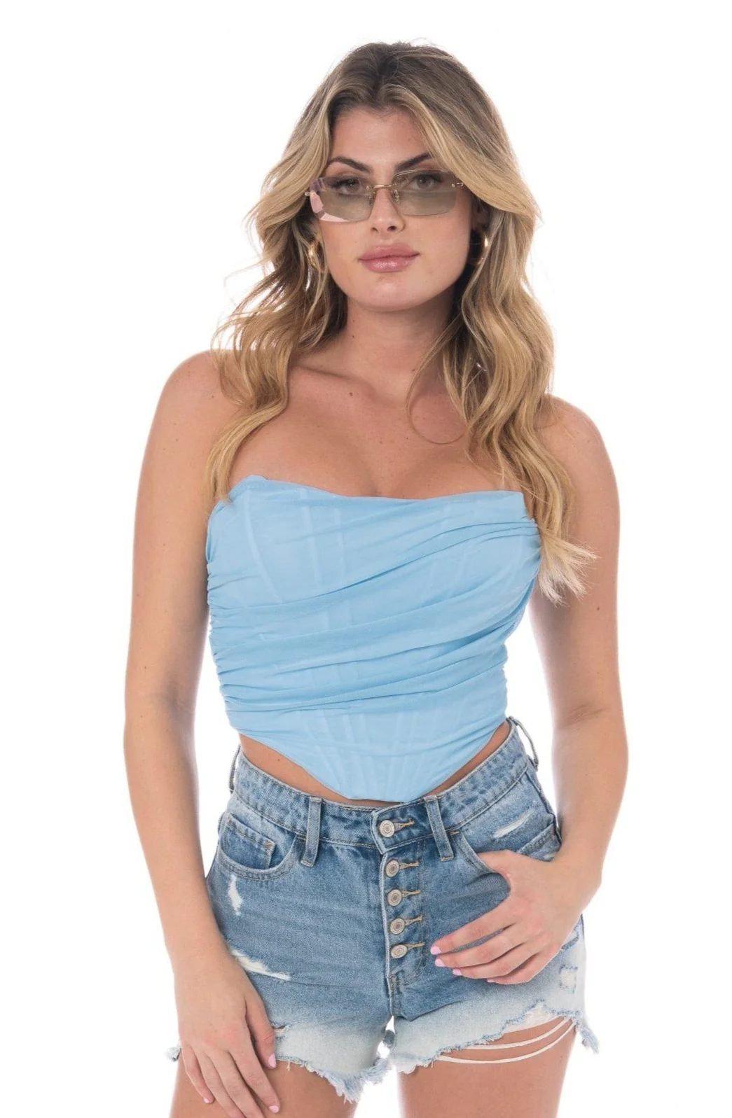 Angel Baby Corset Top Blue